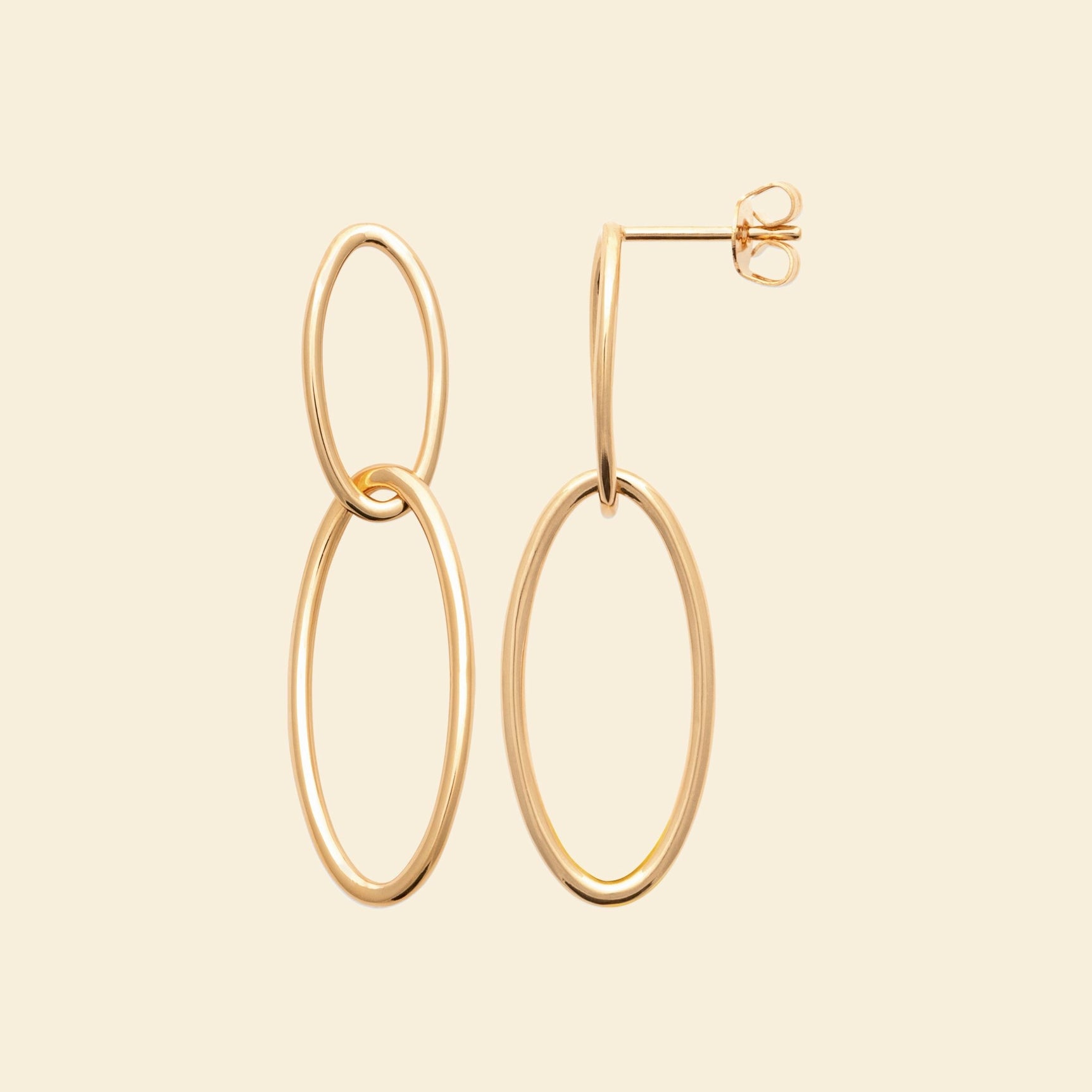 Boucles plaqué or - maillons ovales