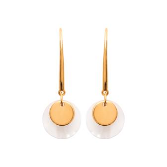Boucles plaqué or nacre
