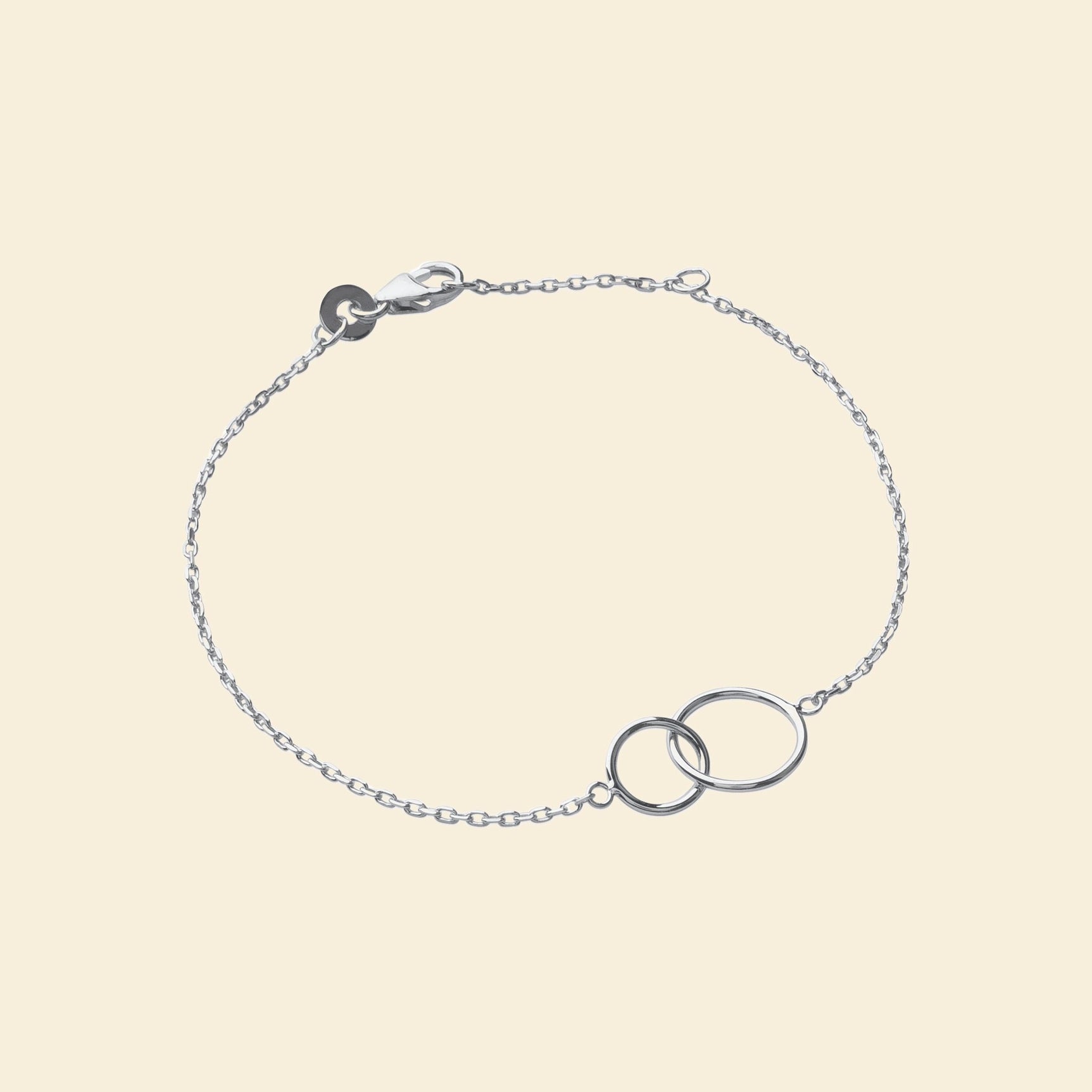 Bracelet argent - anneaux entrelacés