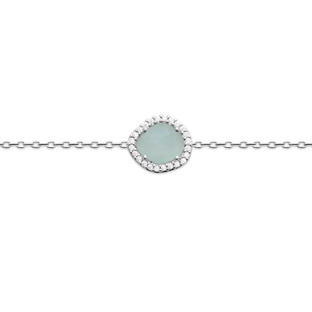 Bracelet argent rhodie agate b