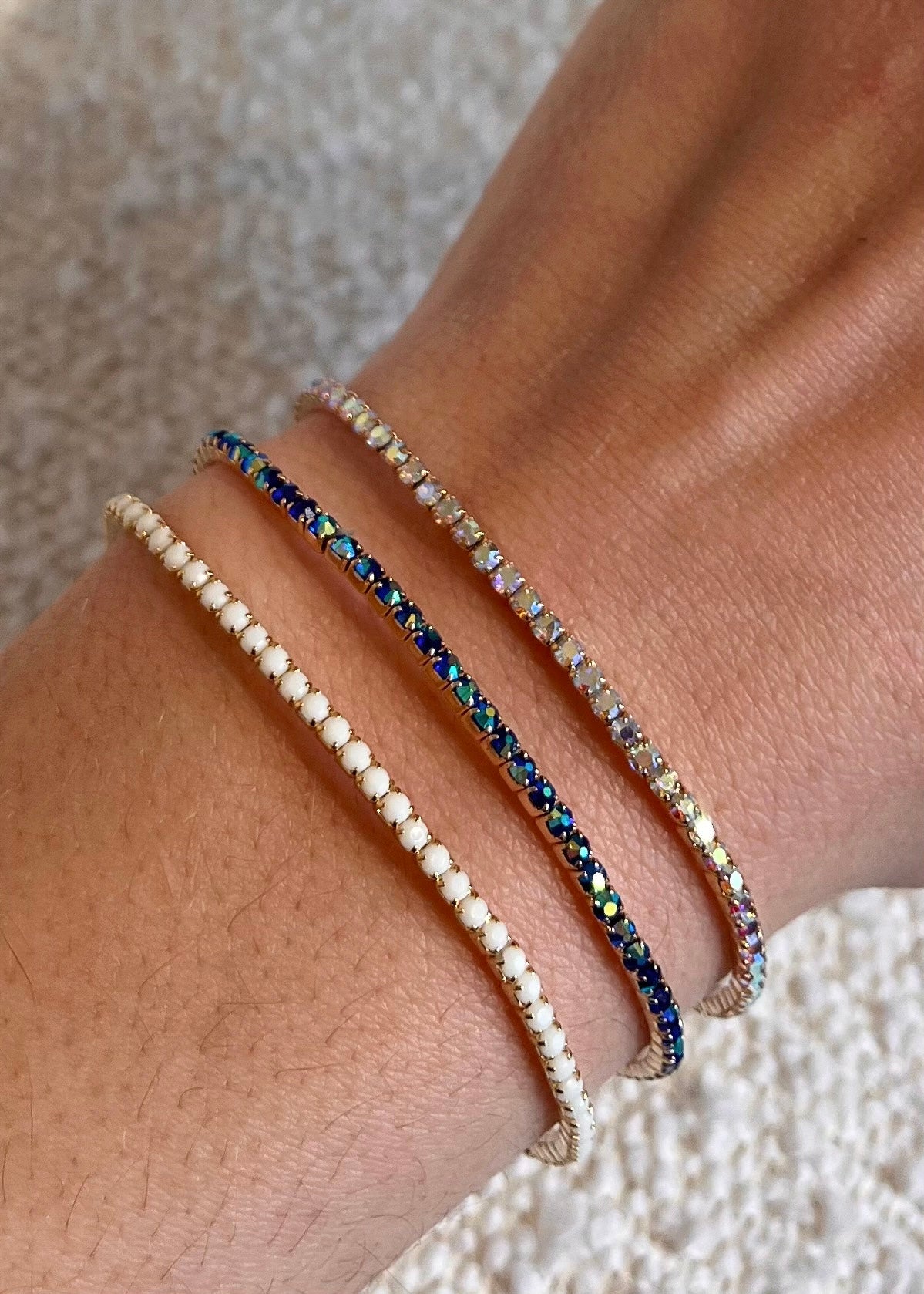 Bracelet élastique - pierres colorées CRISTAL AB