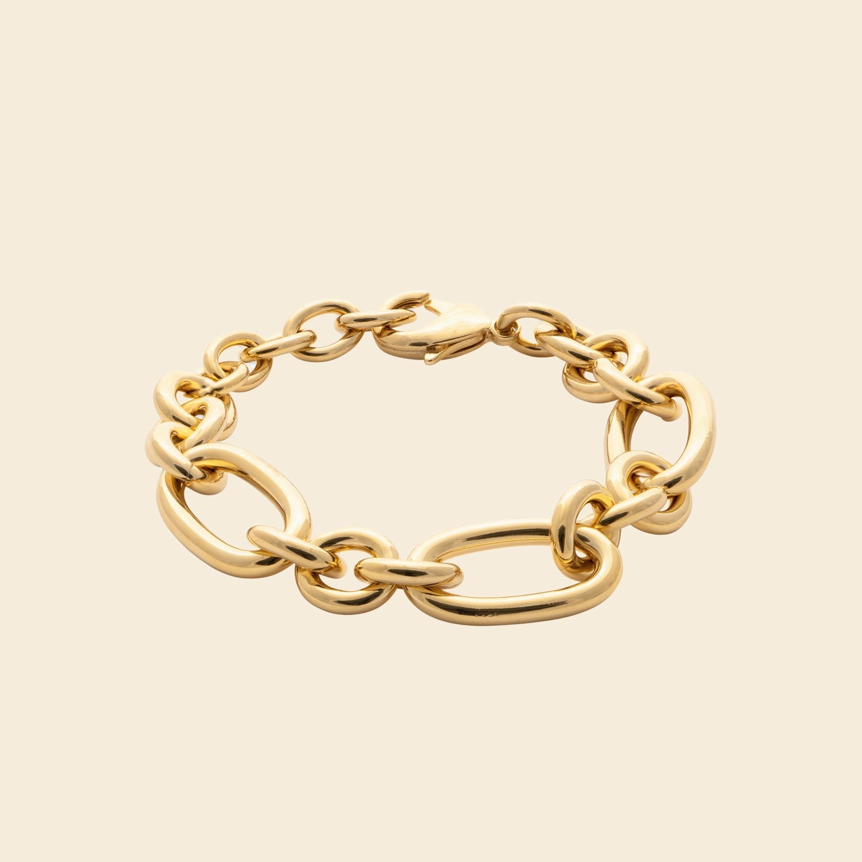 Bracelet maillons plaqué or - 20 cm