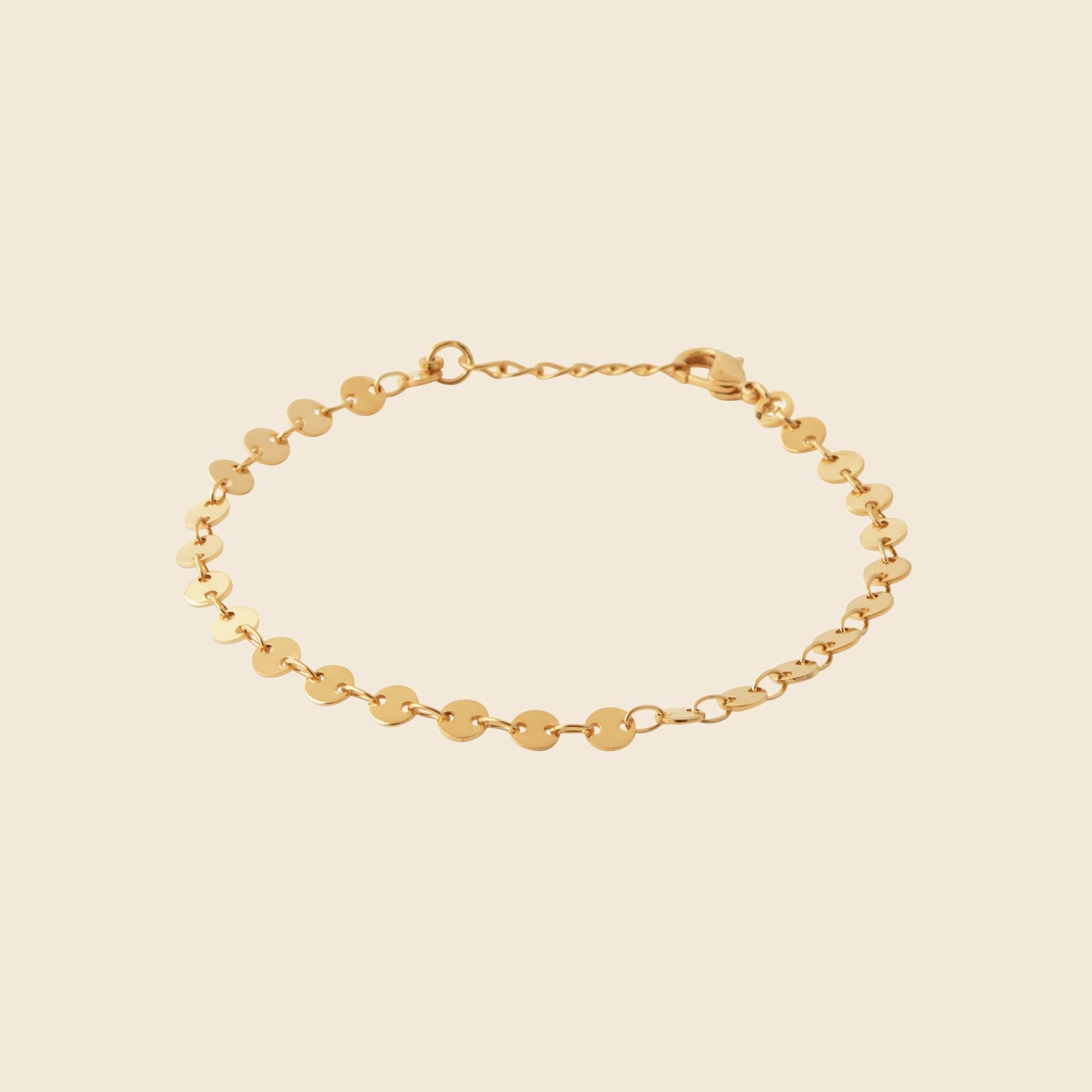 Bracelet pastilles plaqué or