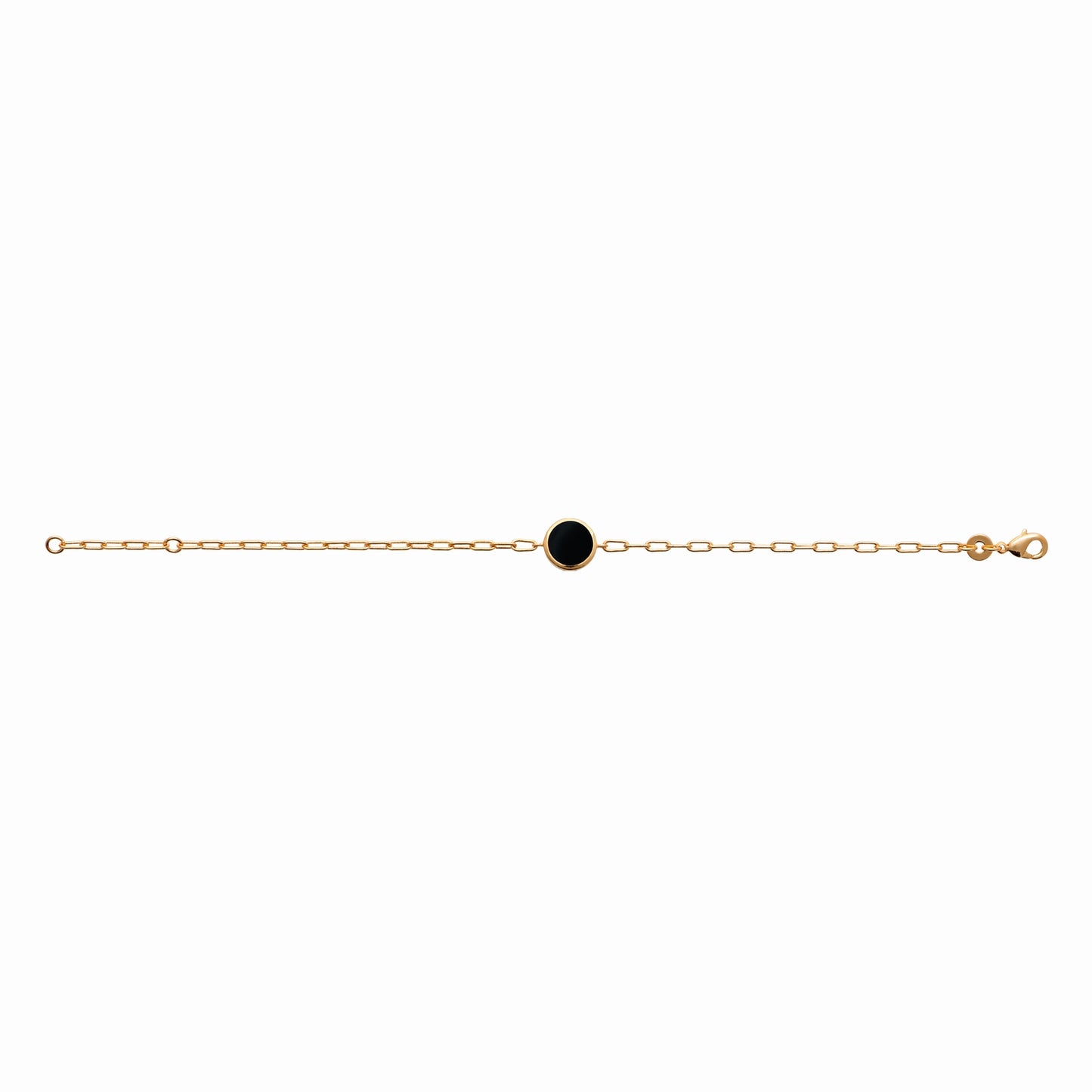 Bracelet plaqué or agate noire
