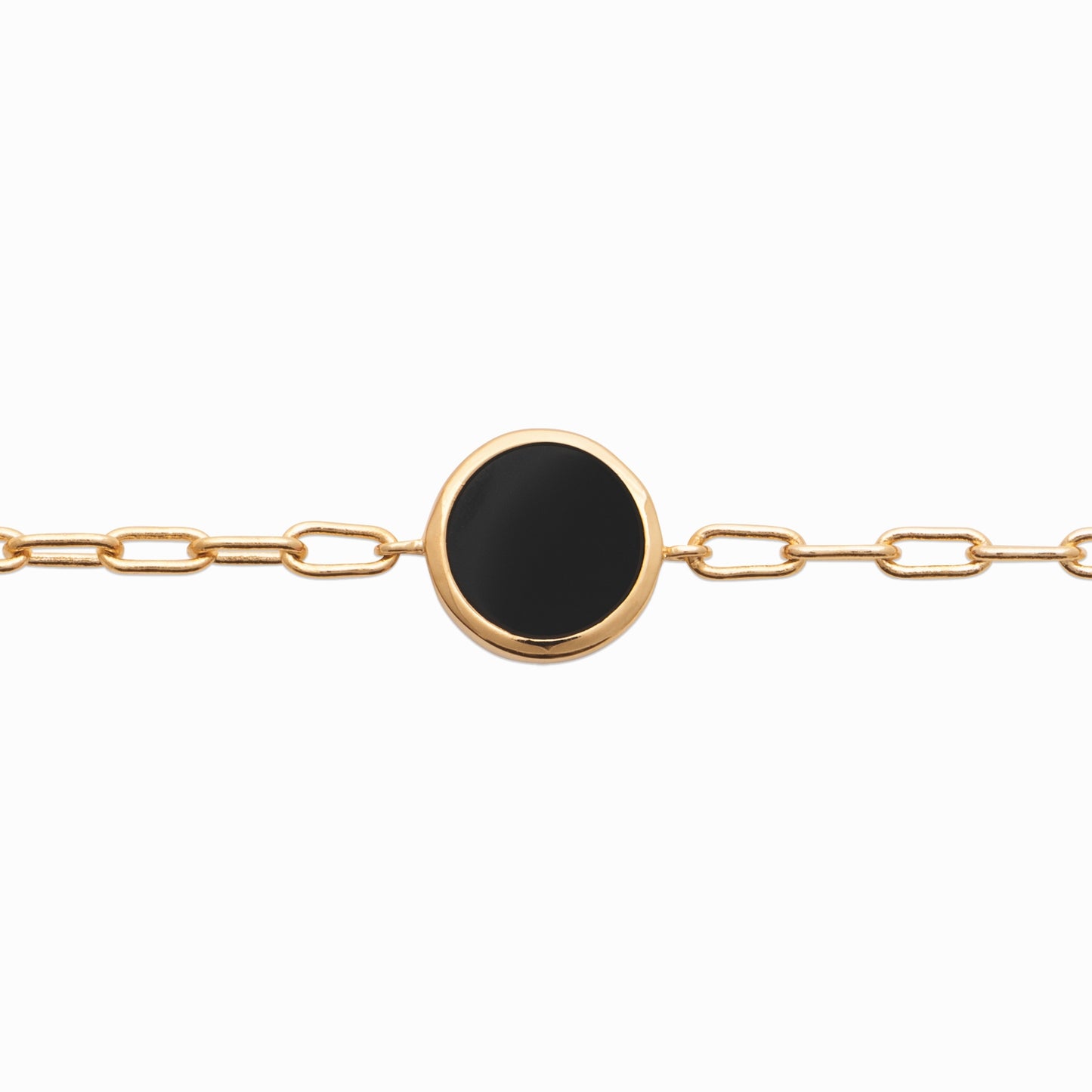 Bracelet plaqué or agate noire