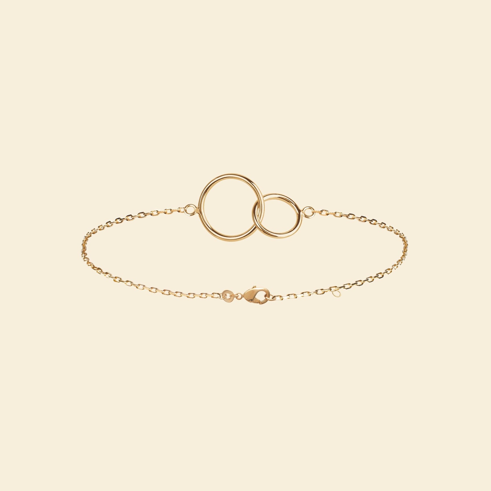 Bracelet plaqué or - anneaux entrelacés