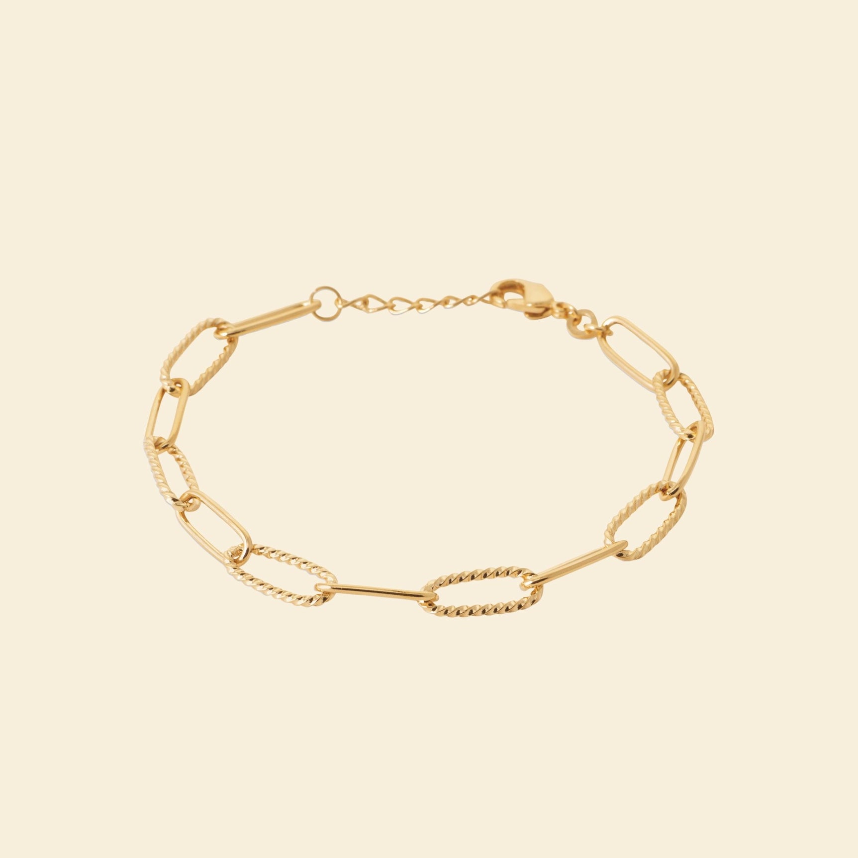 Bracelet plaqué or - maillons fantaisie