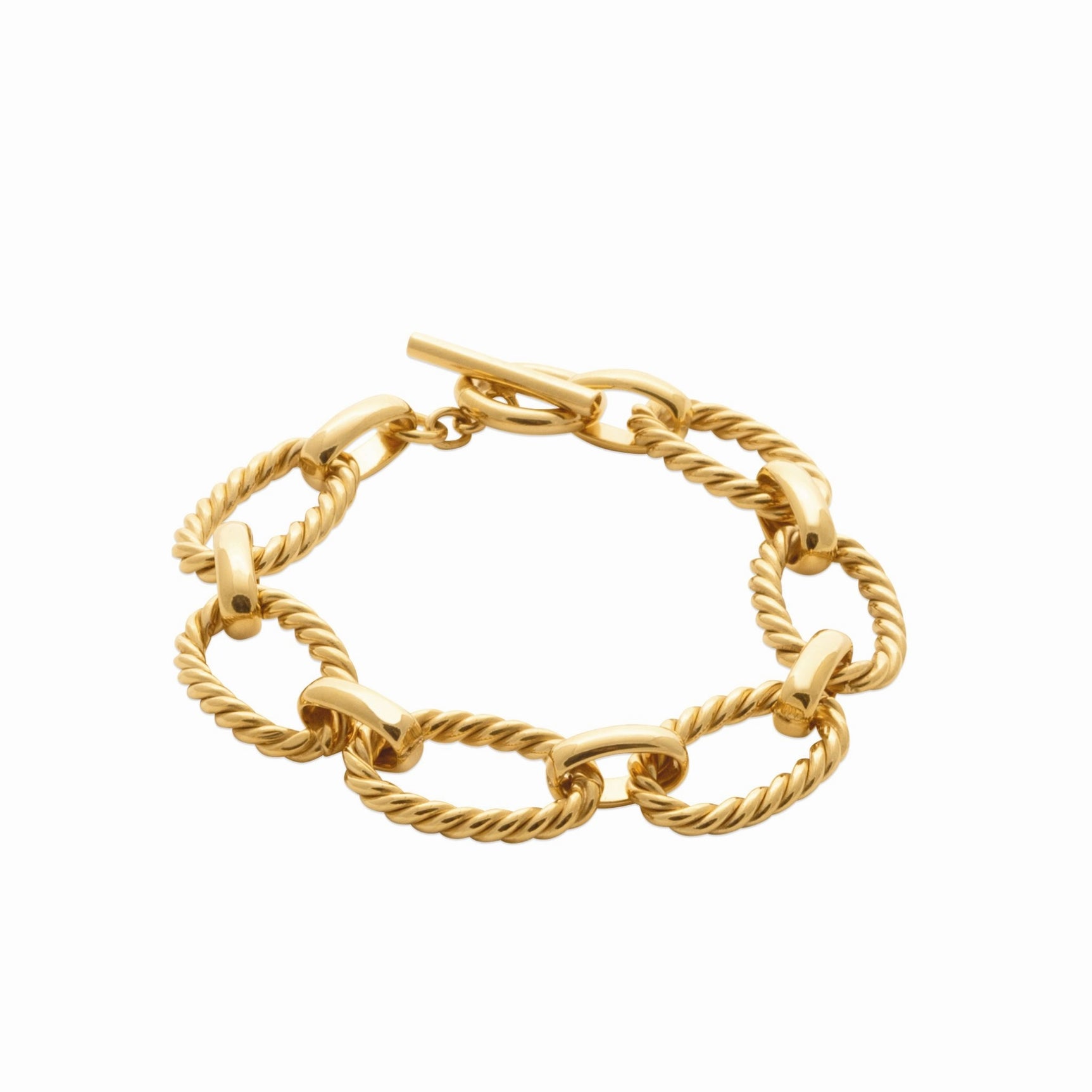 Bracelet plaqué or – maillons torsadés fermoir t
