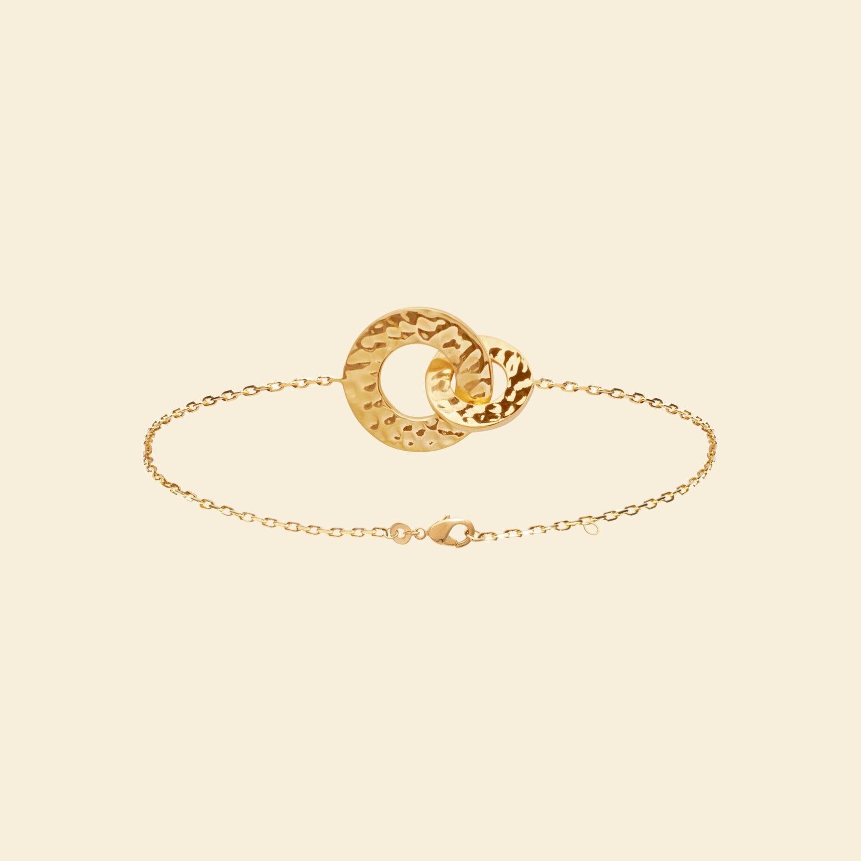 Bracelet plaqué or martelé