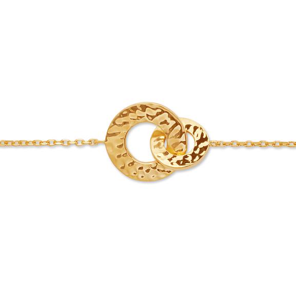 Bracelet plaqué or martelé