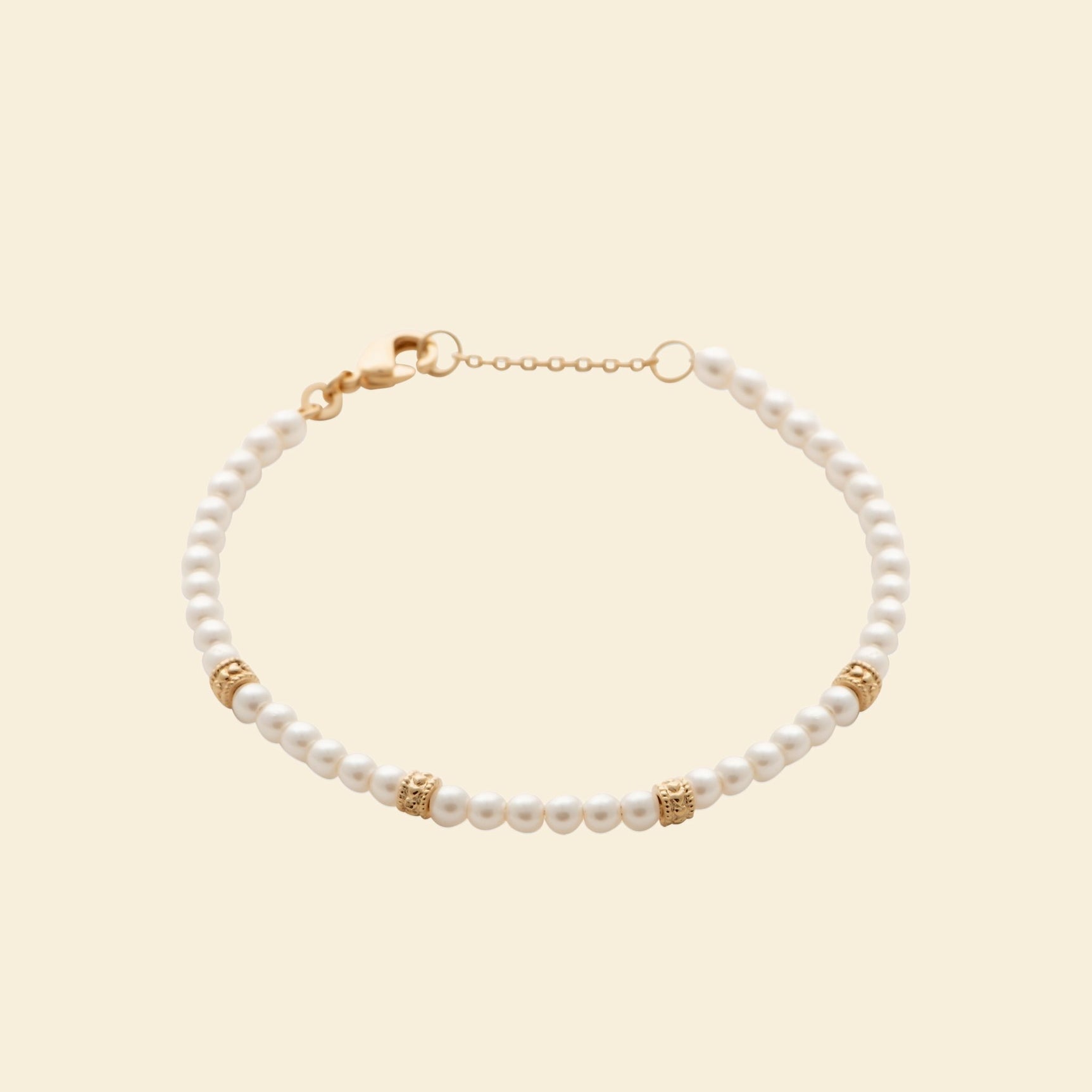 Bracelet plaqué or & perles