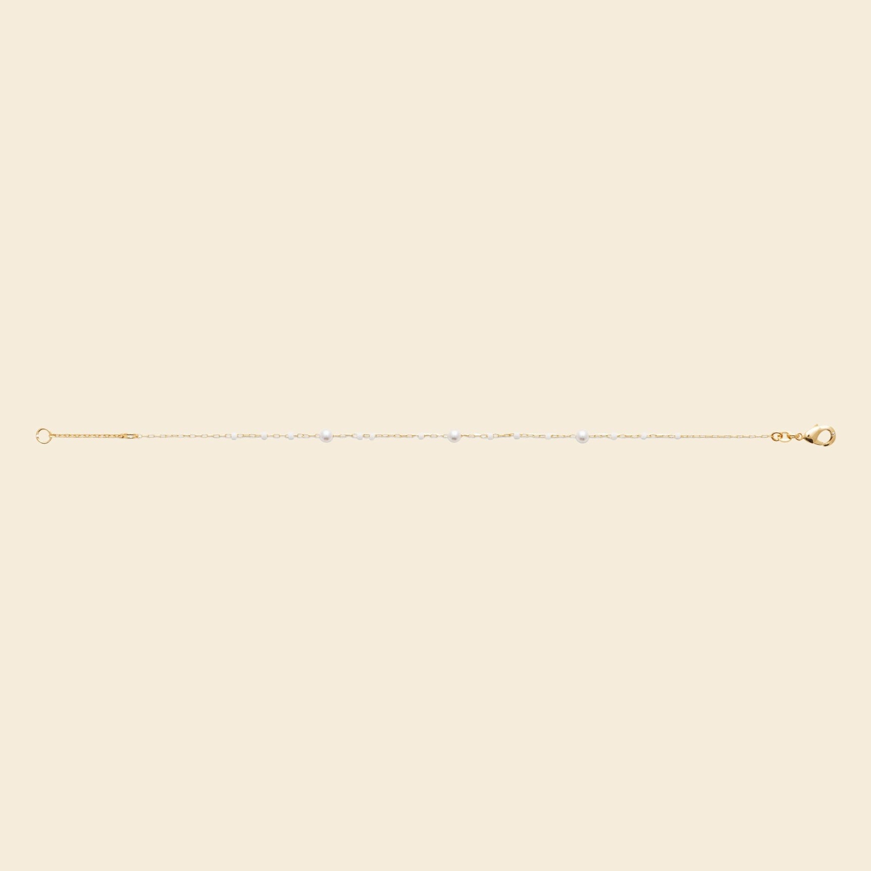 Bracelet plaqué or - perles fines