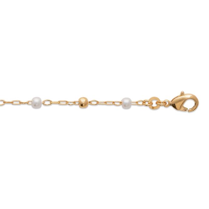 Bracelet plaque or perles imit