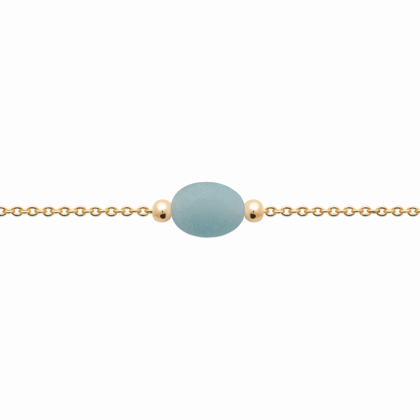 Bracelet plaqué or & pierre naturelle amazonite