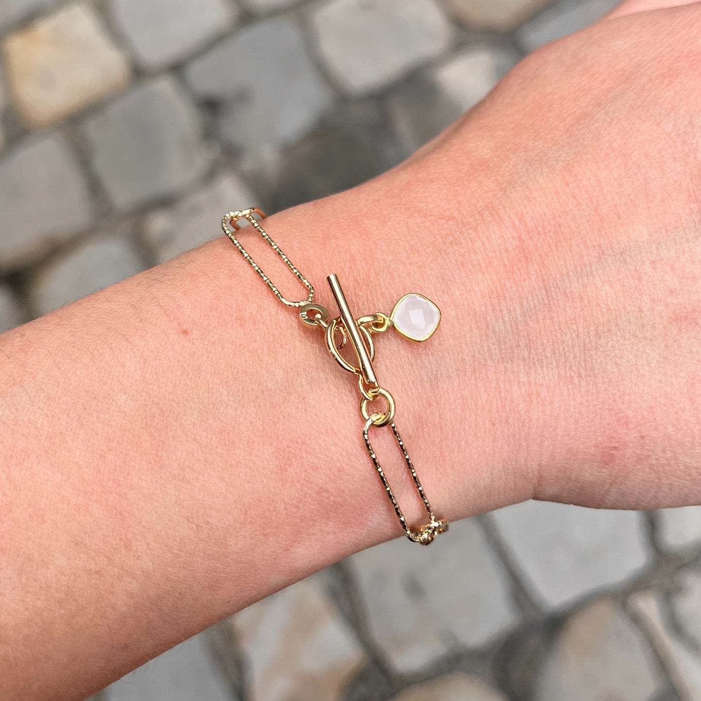 Bracelet plaqué or Théa PIERRE DE LUNE