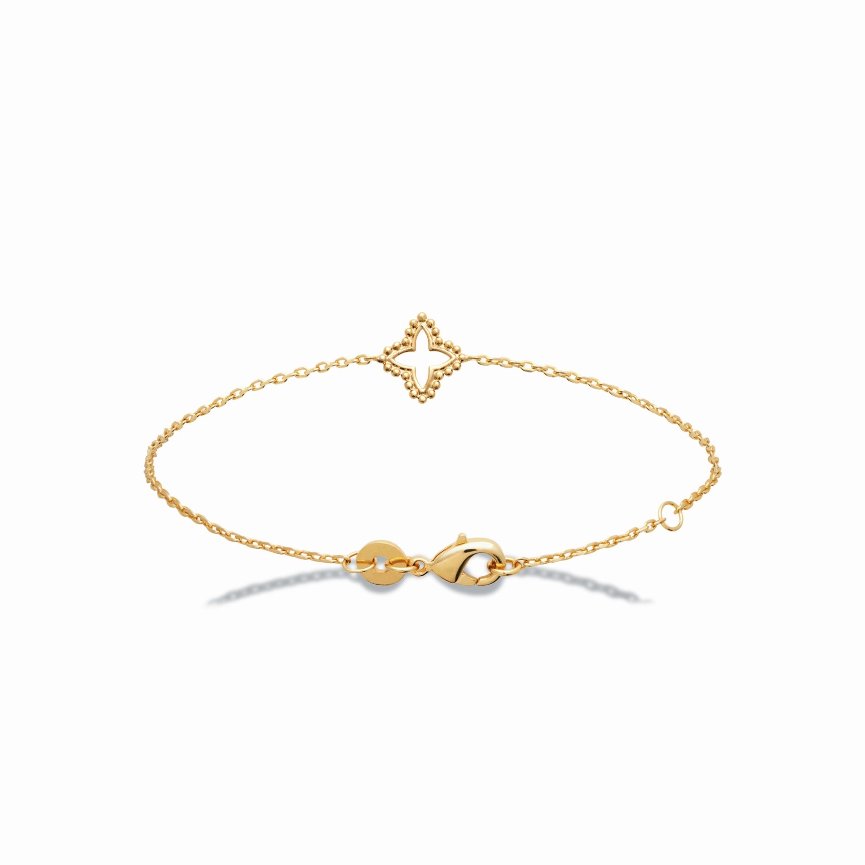 Bracelet plaqué or - trèfle ajouré