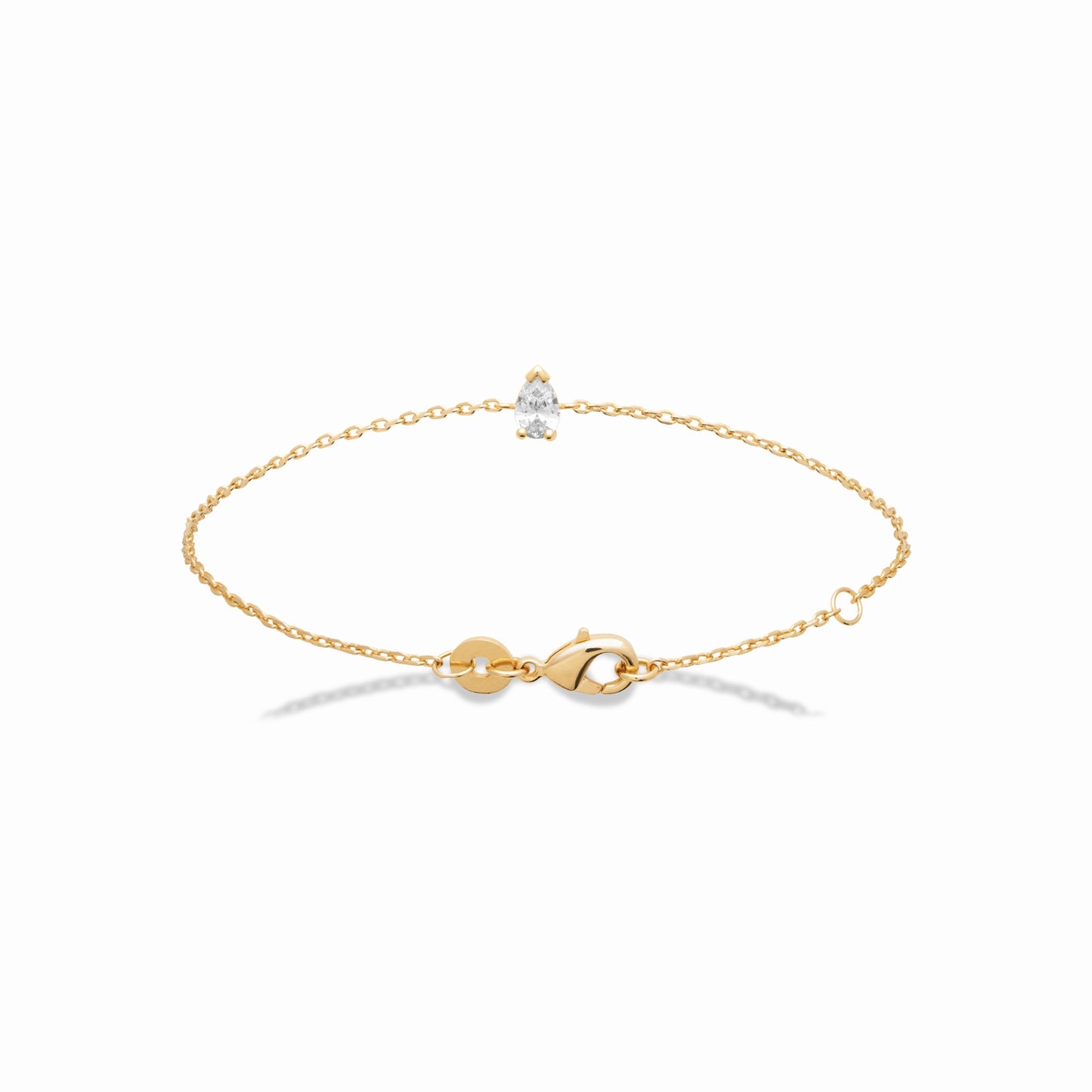 Bracelet solitaire plaqué or