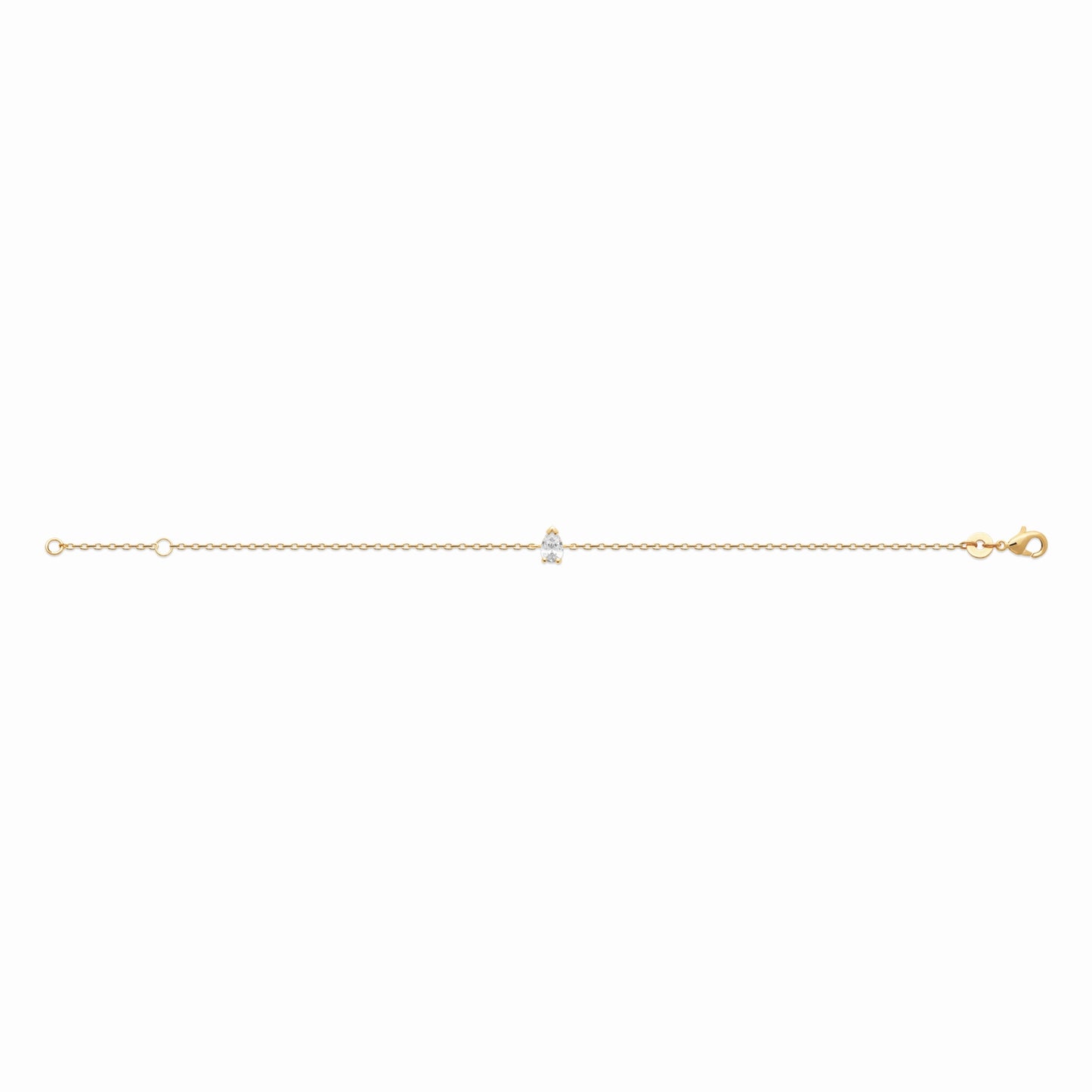 Bracelet solitaire plaqué or