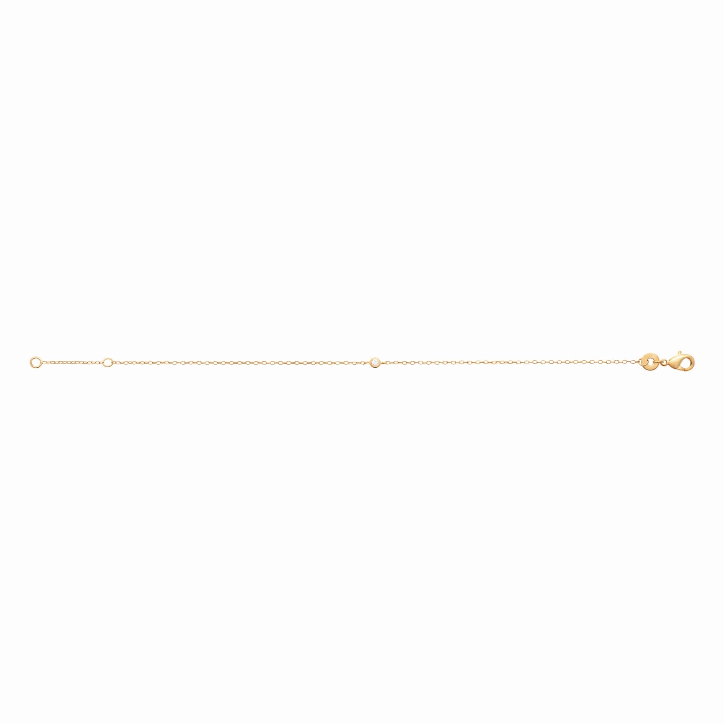Bracelet solitaire plaqué or & brillant