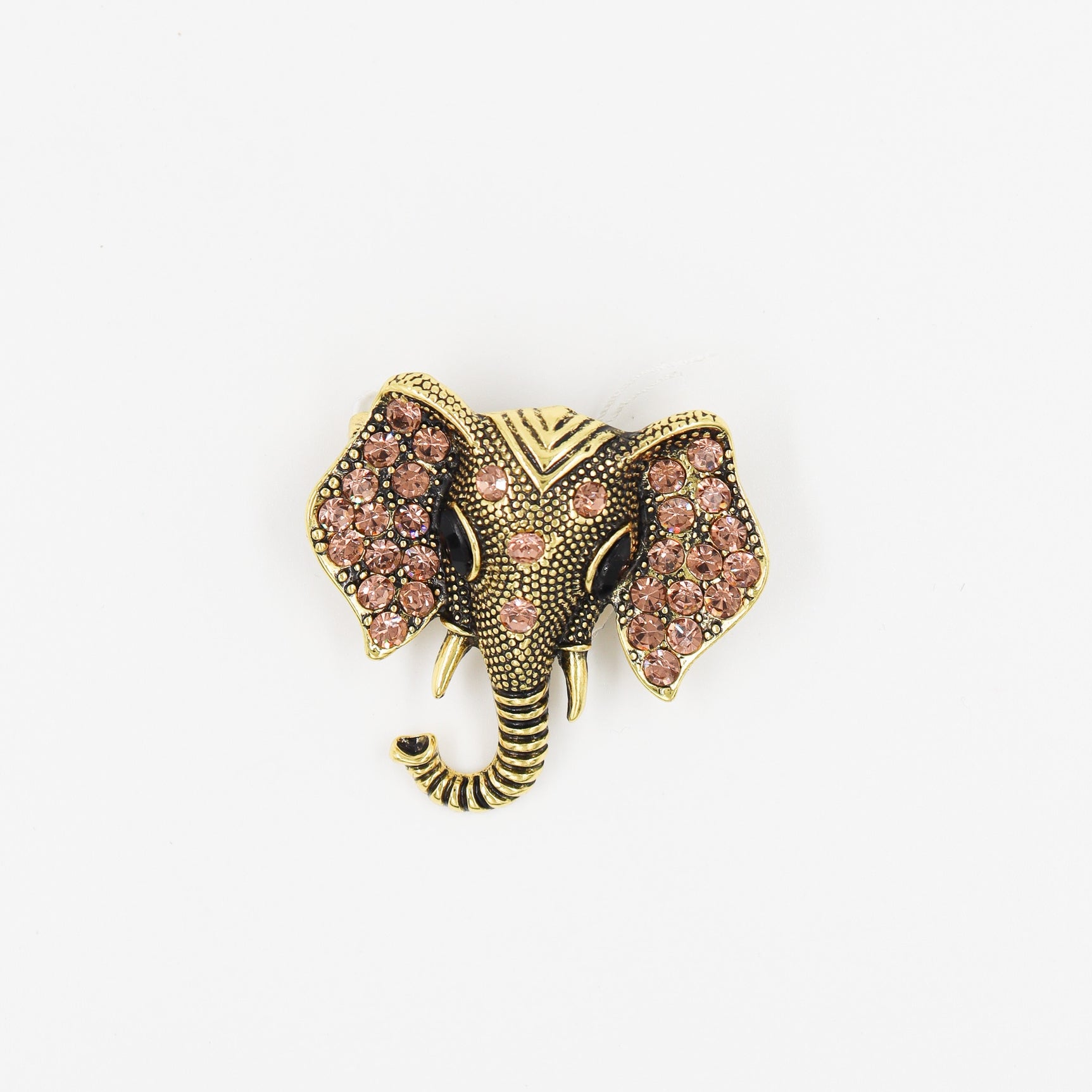 Broche éléphant dorée - strassée