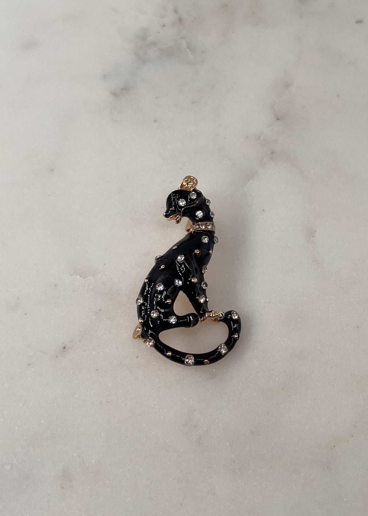 Broche léopard NOIR