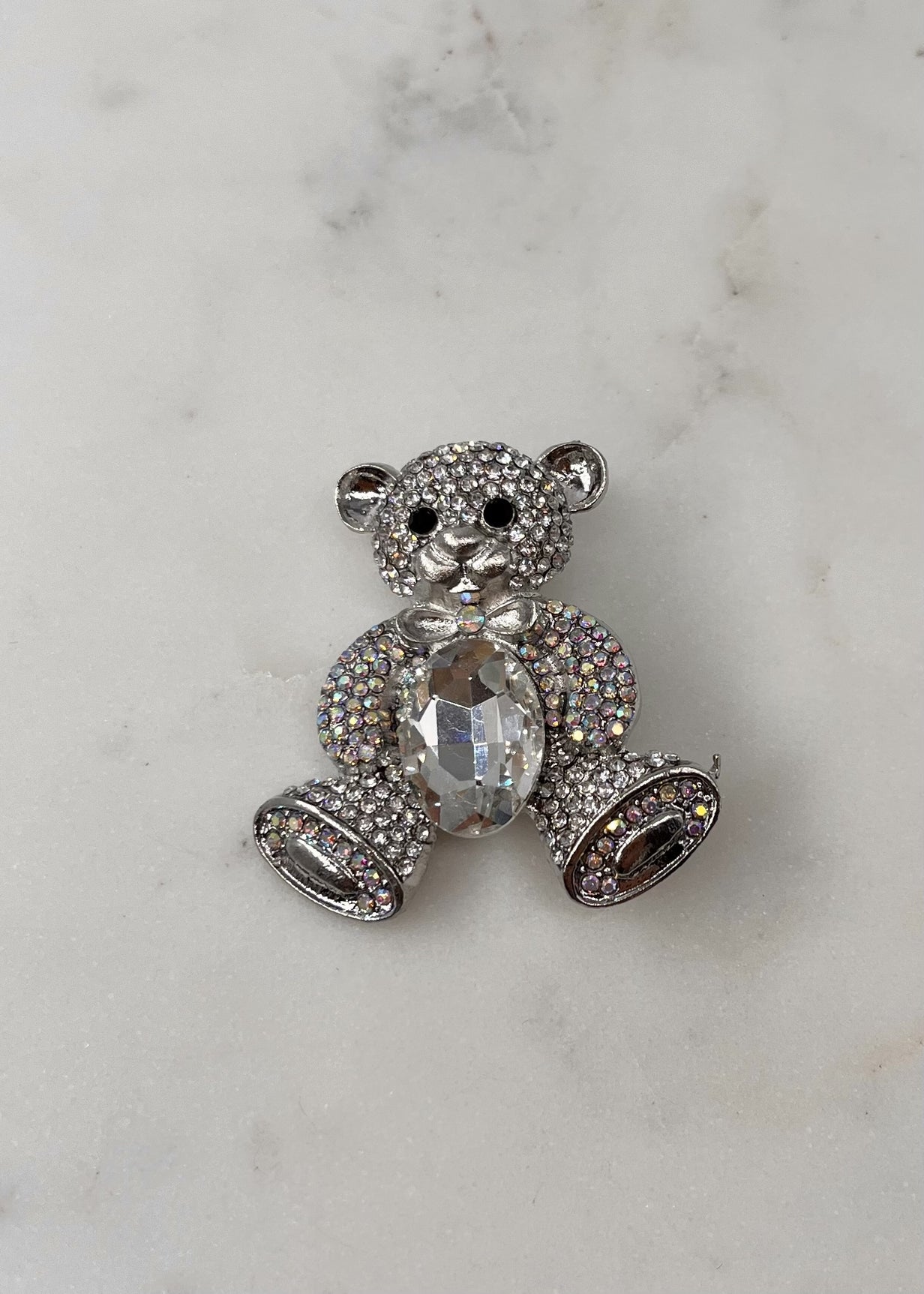 Broche ourson strass CRISTAL