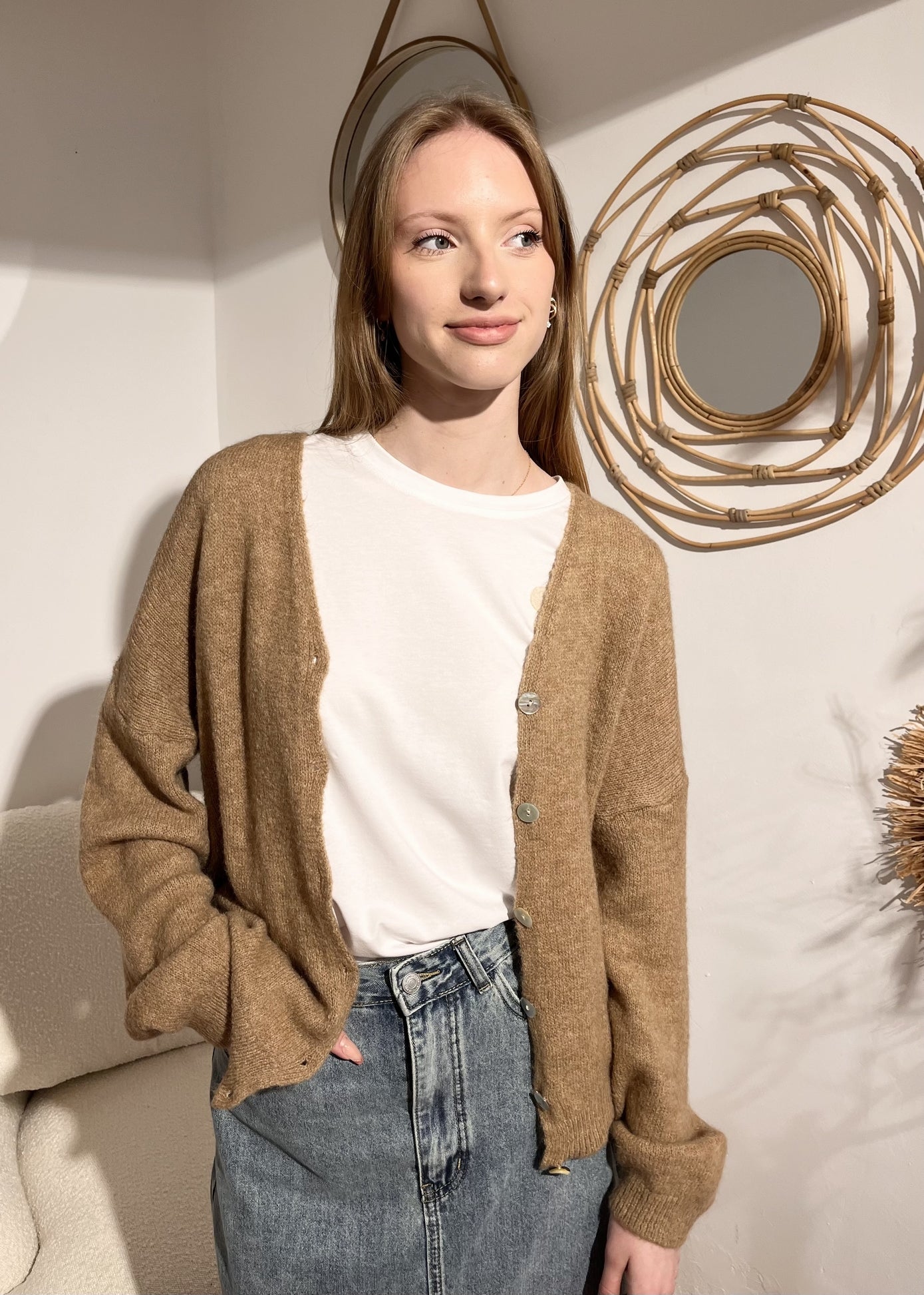 Cardigan méline CAMEL