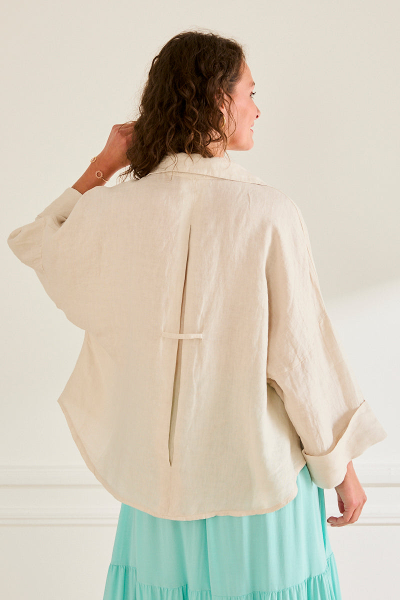 Chemise en lin Noémie - coupe ample BEIGE