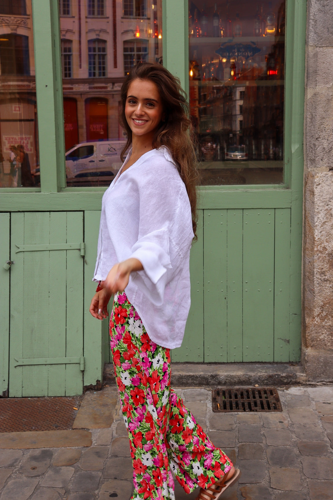 Chemise en lin Noémie - coupe ample BLANC