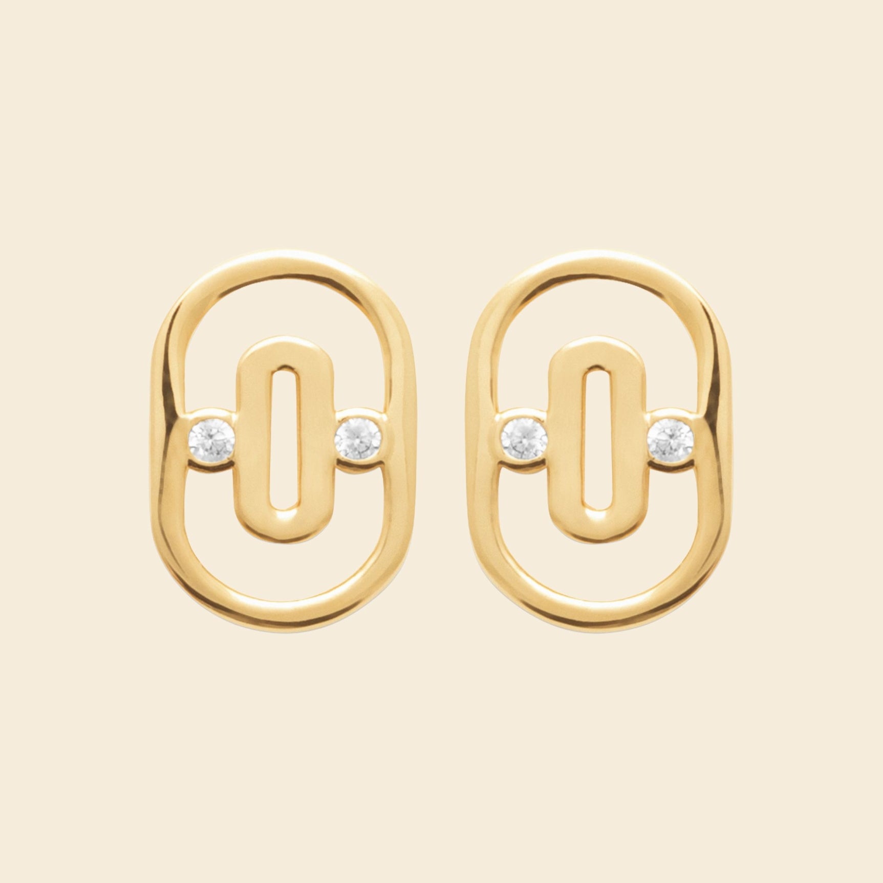 Clous modernes plaqué or - brillants