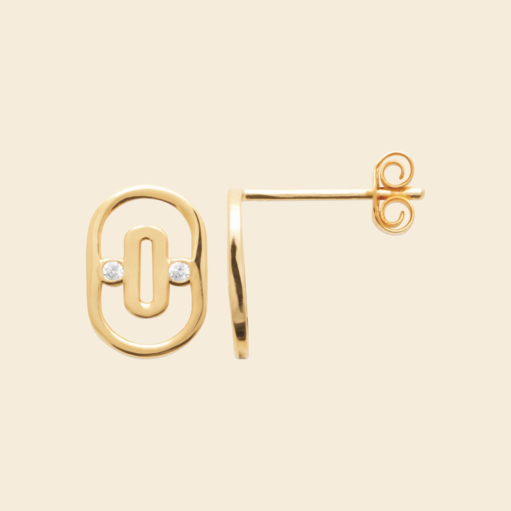 Clous modernes plaqué or - brillants