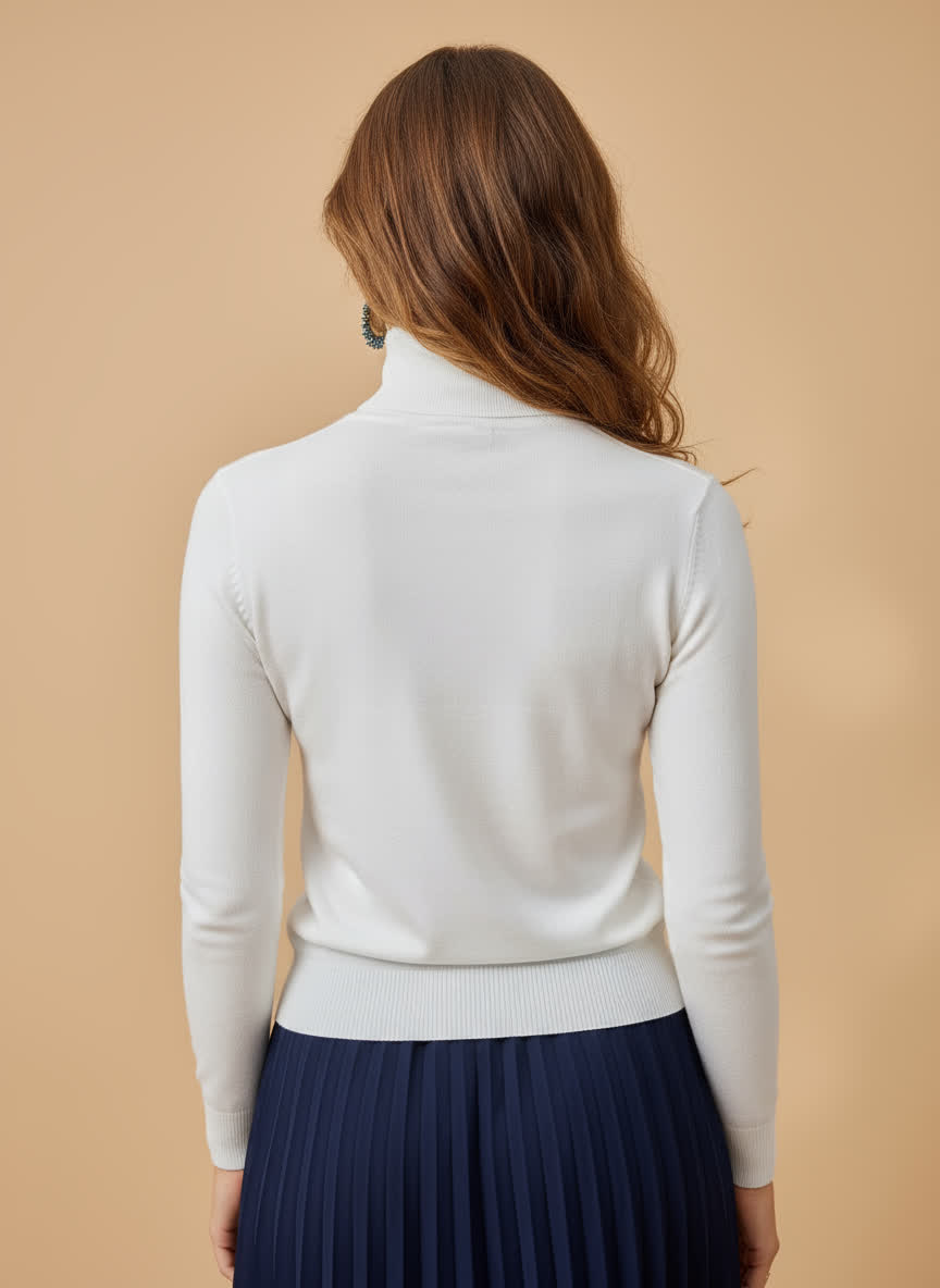 Col roulé femme ultra doux – chaleur & élégance BLANC