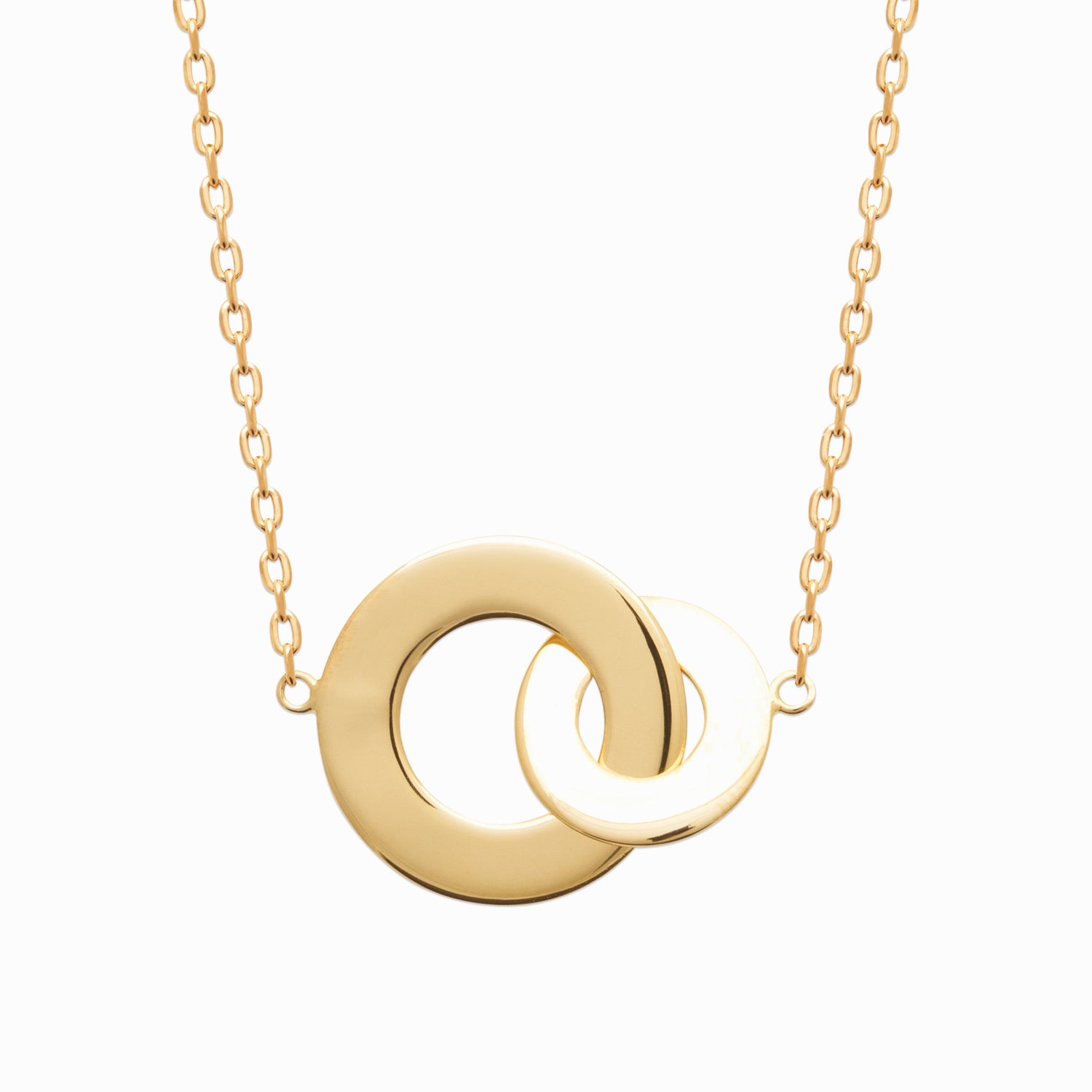 Collier anneaux enlacés & plaqué or