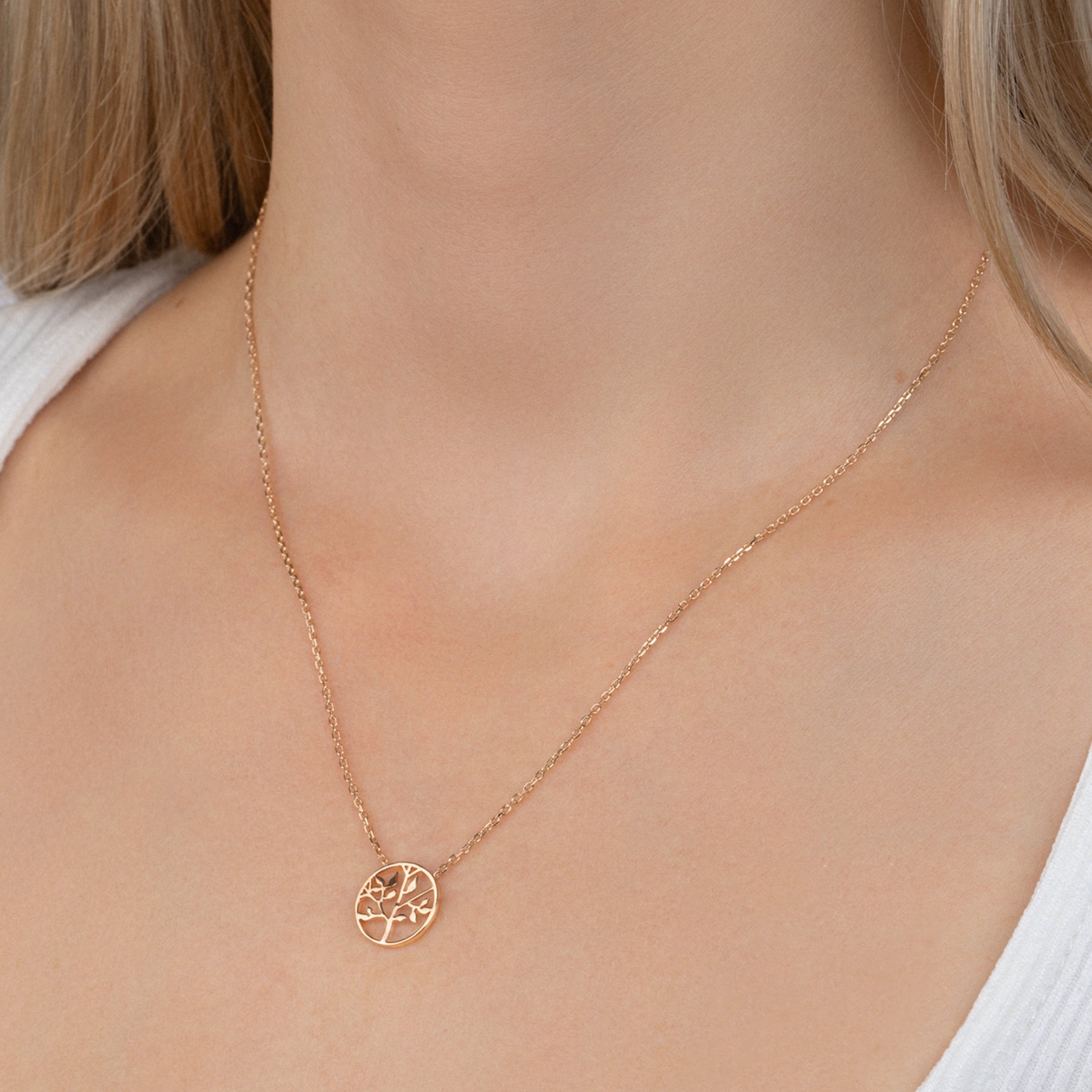 Collier arbre de vie plaqué or