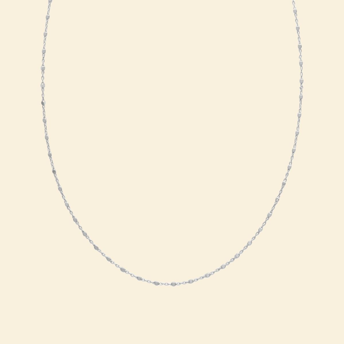 Collier argent - maille perlée