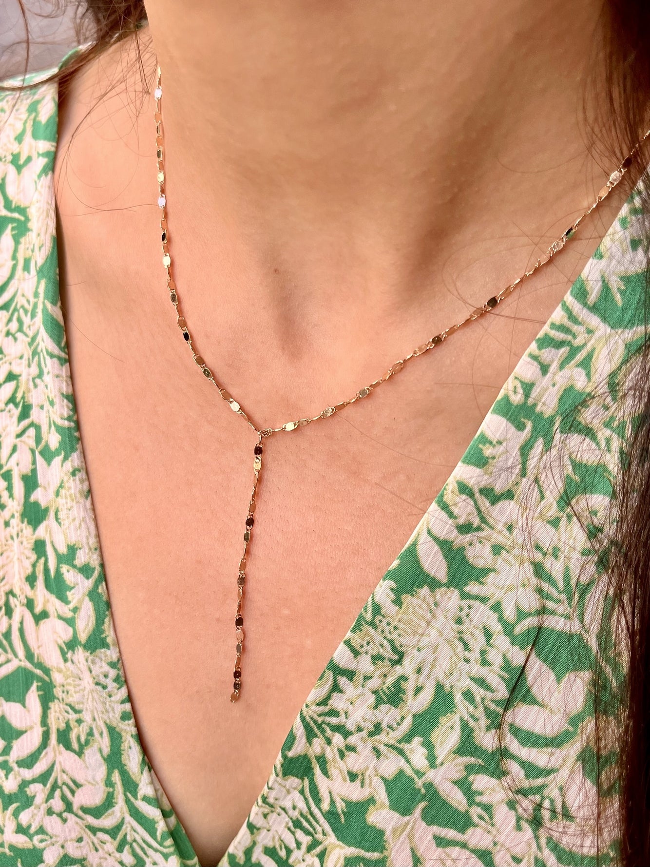 Collier cravate plaqué or