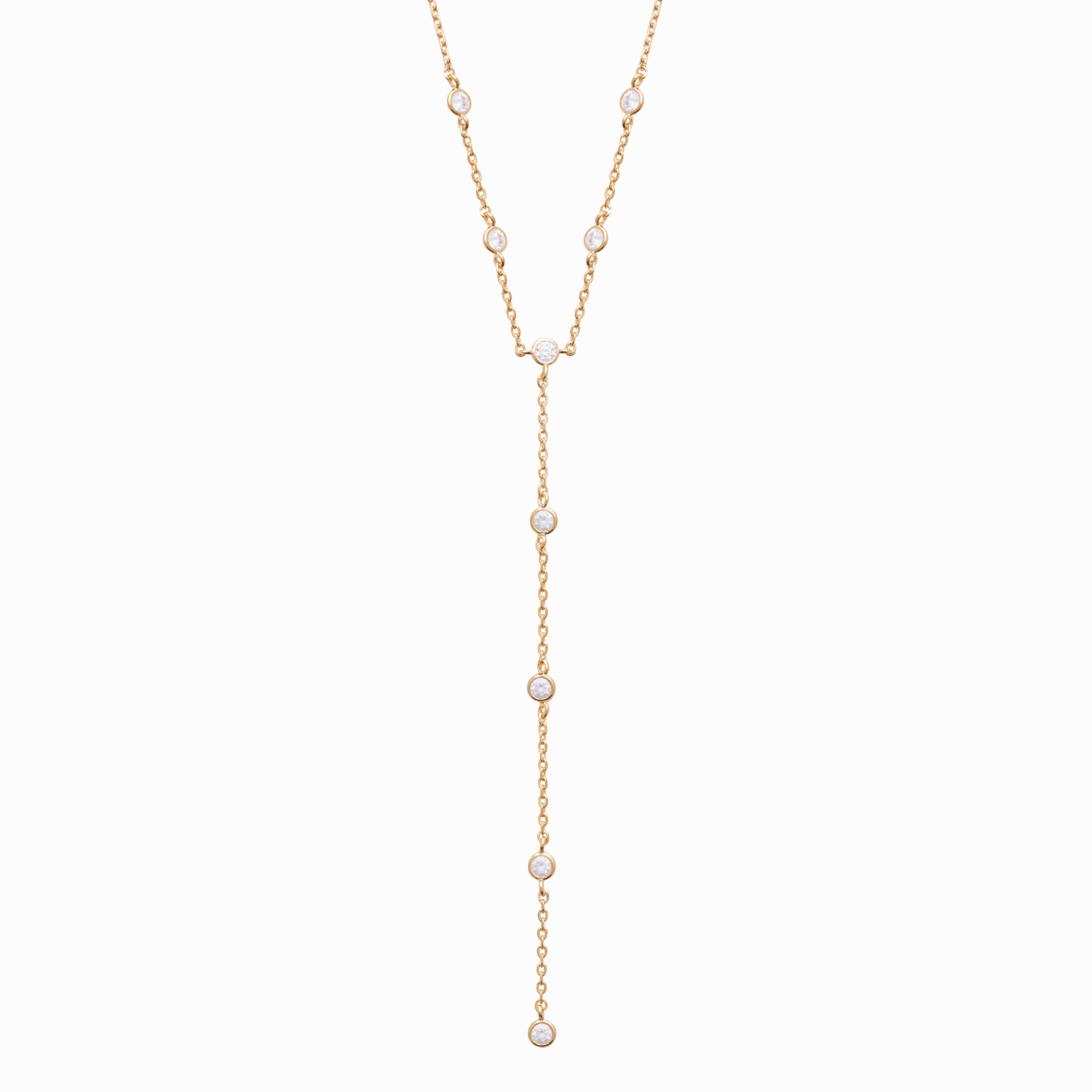 Collier cravate plaqué or & brillants