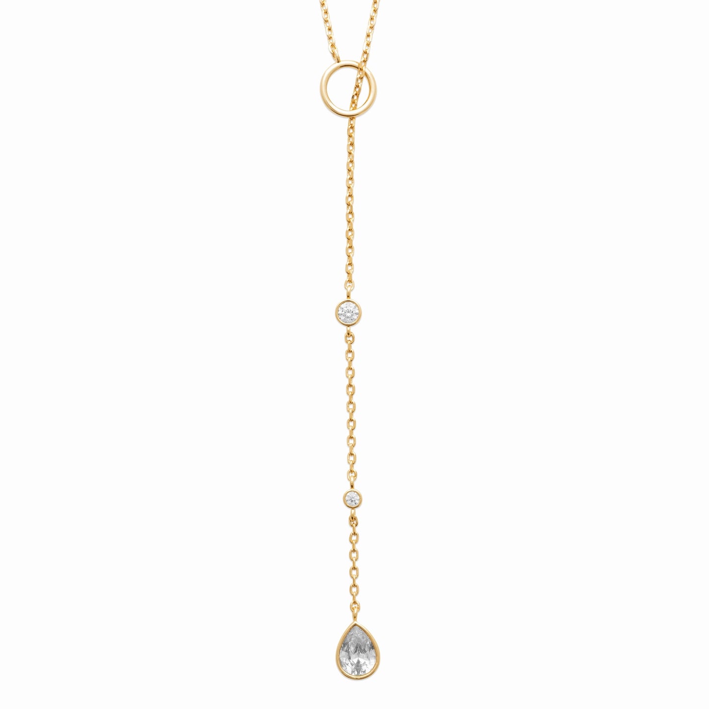 Collier cravate plaqué or & brillants