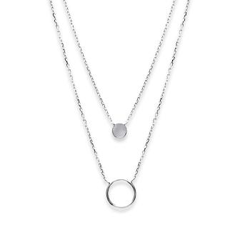 Collier double argent rhodié