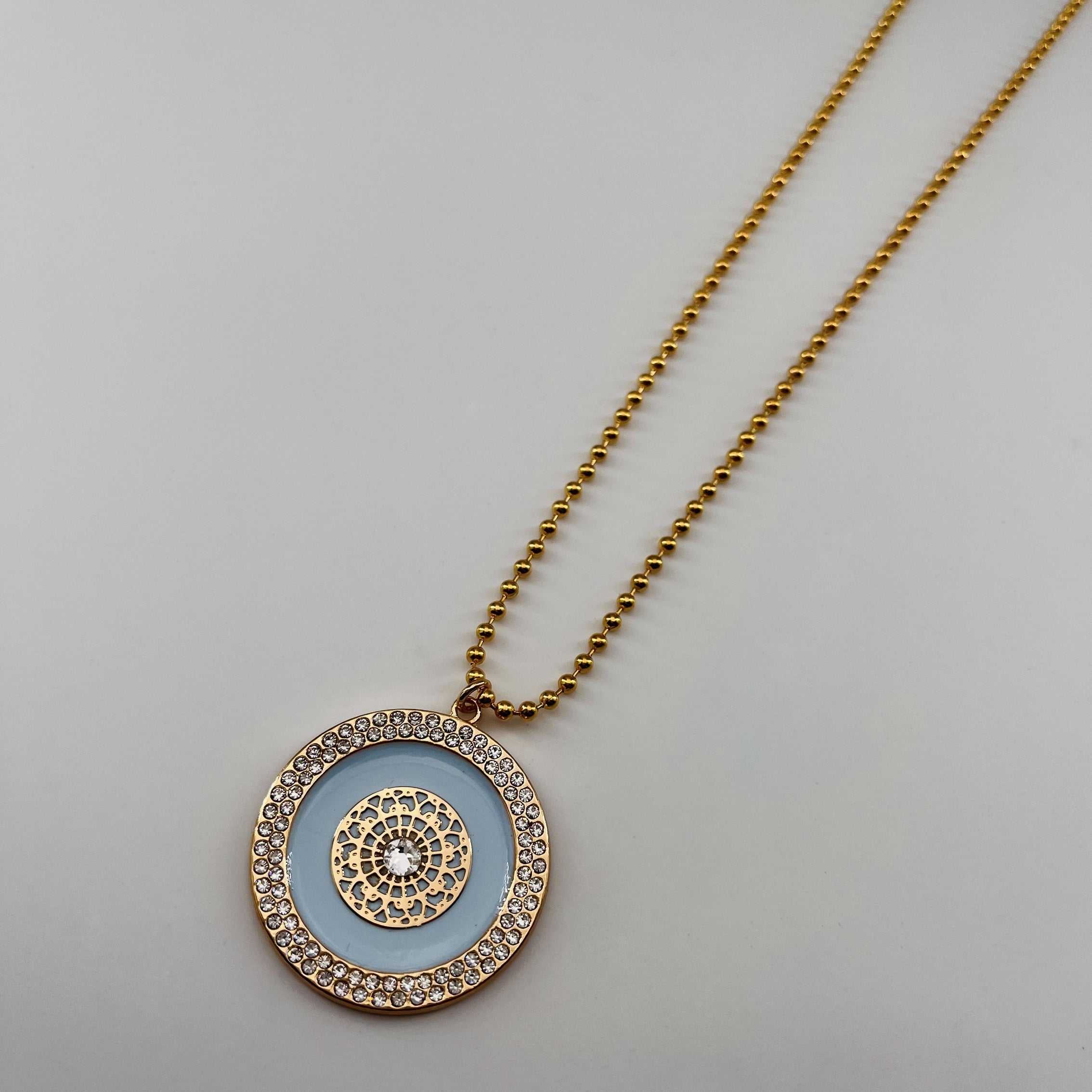 Collier émaillé Claudia - grand modèle doré CIEL