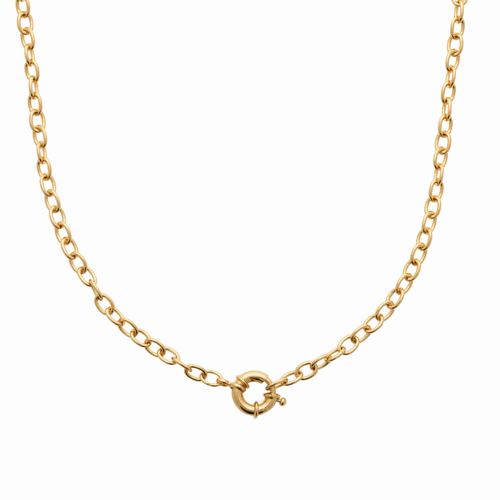 Collier maille ovale chic Plaqué or