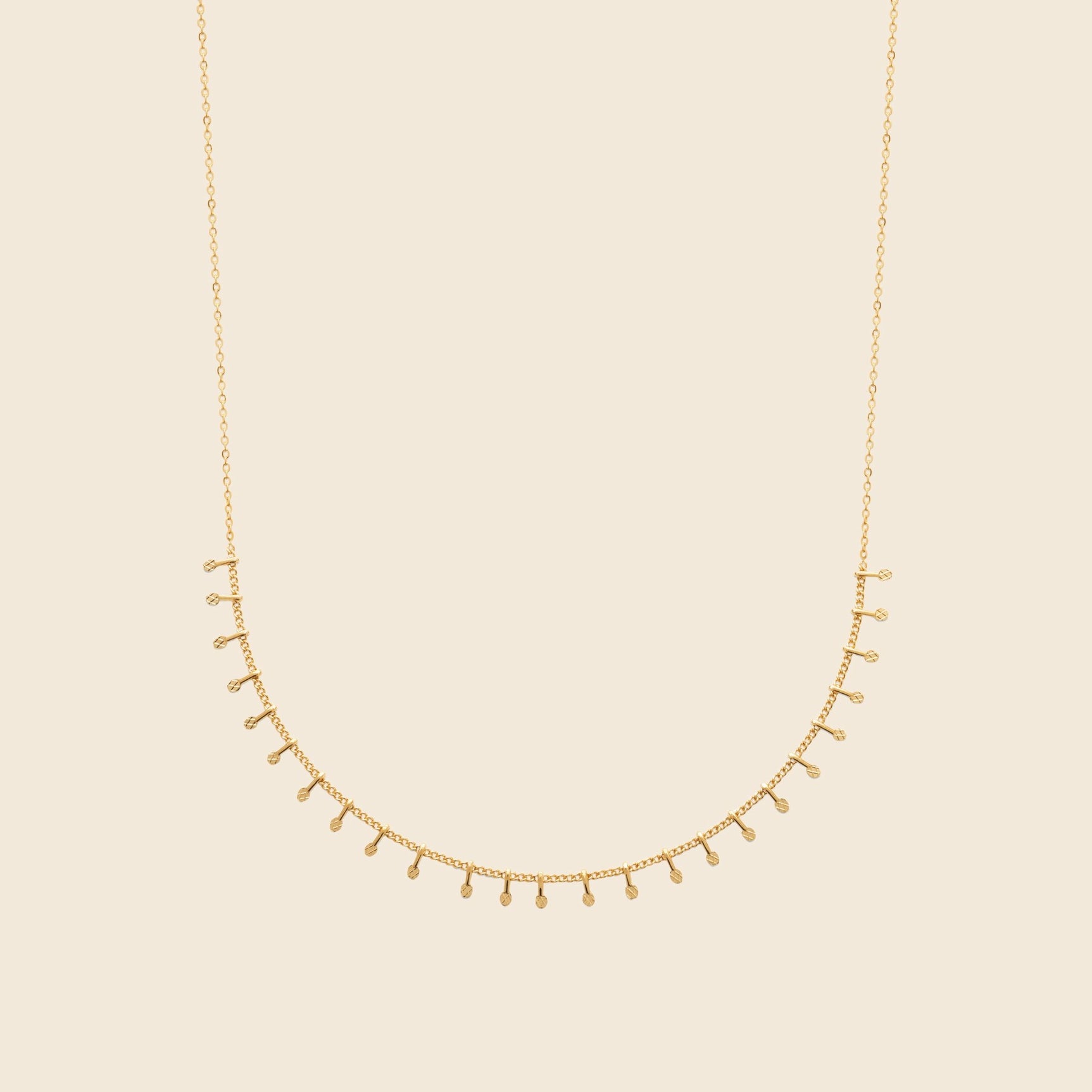 Collier pampilles plaqué or 42 cm
