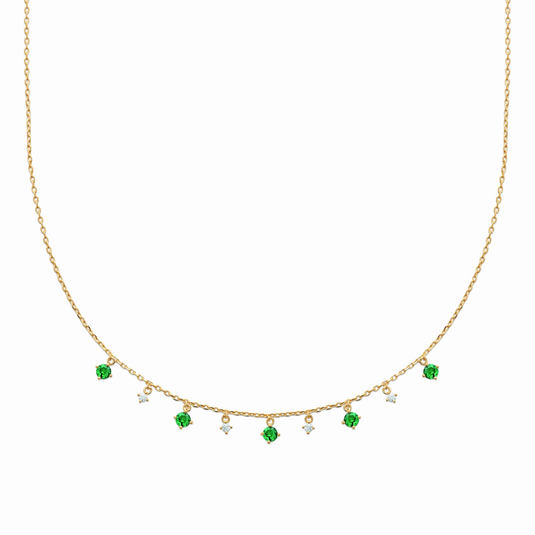 Collier pendentifs verts éclat