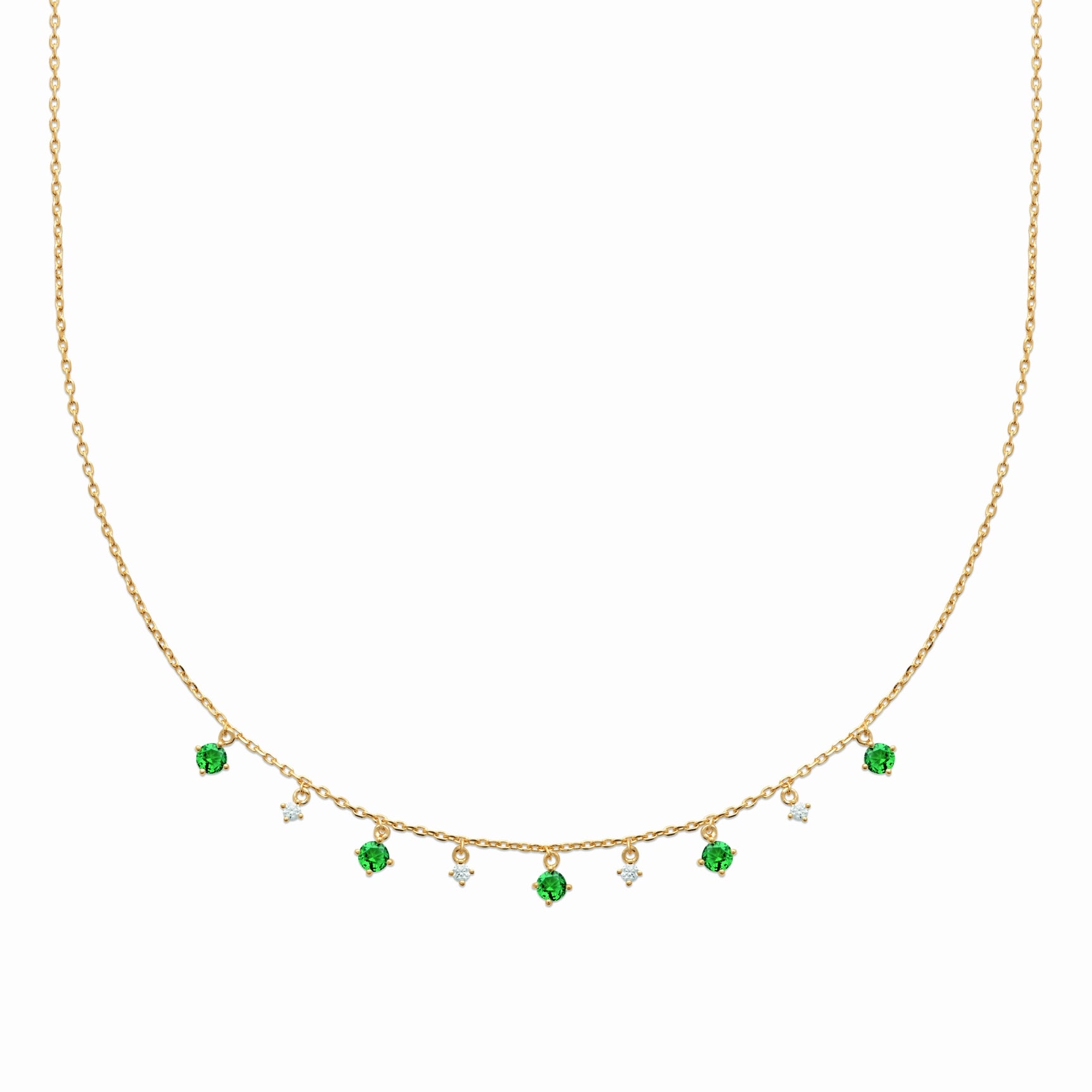 Collier pendentifs verts éclat