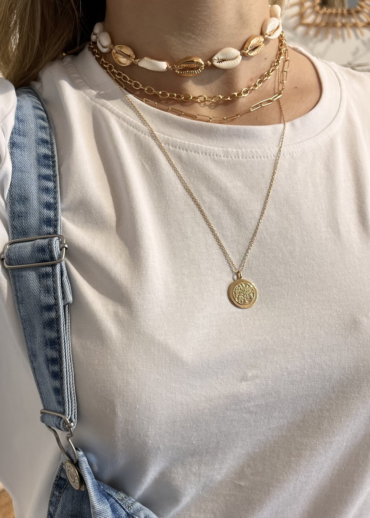 Collier plaqué or arbre de vie