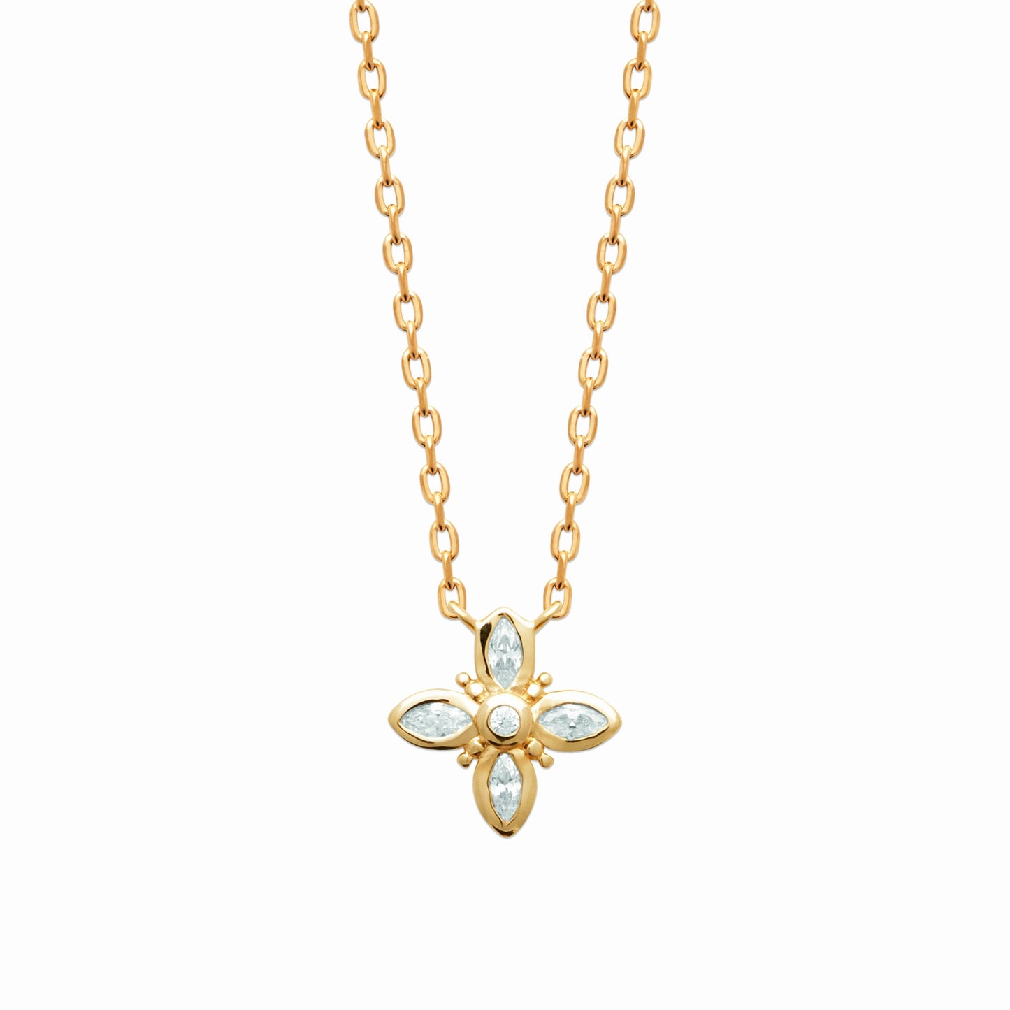Collier plaqué or & brillants