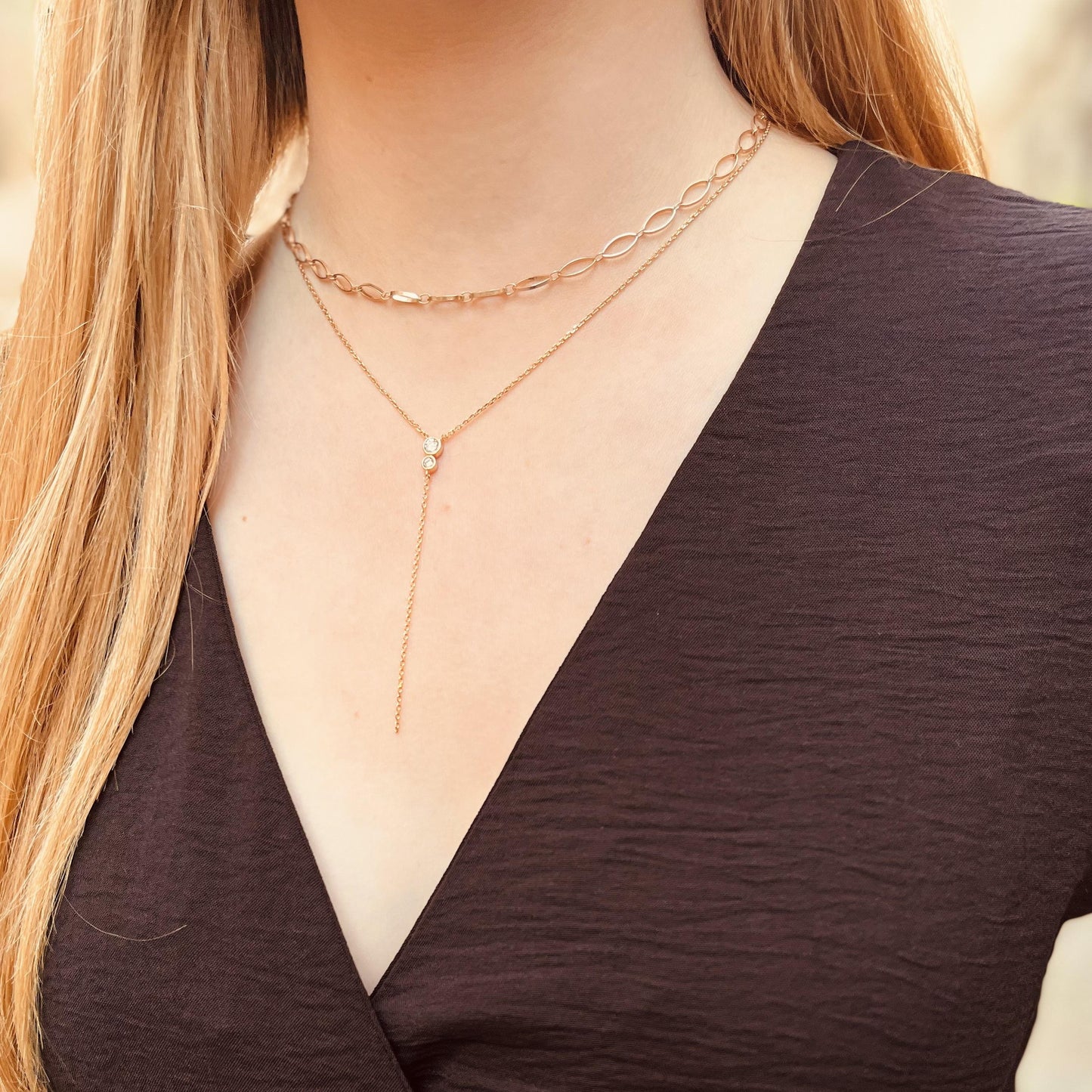 Collier plaqué or cravate
