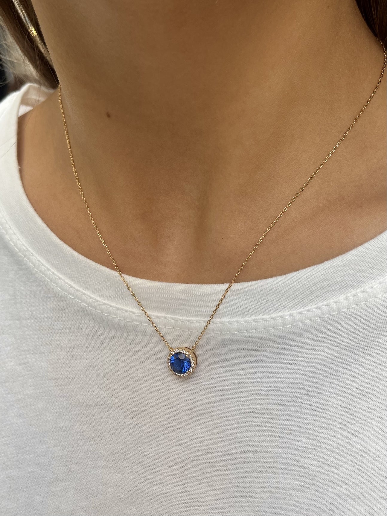 Collier plaqué or et zirconium
