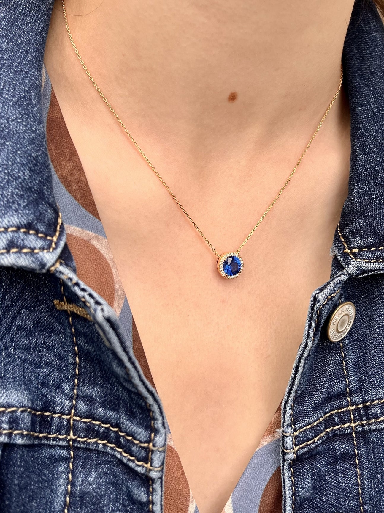 Collier plaqué or et zirconium