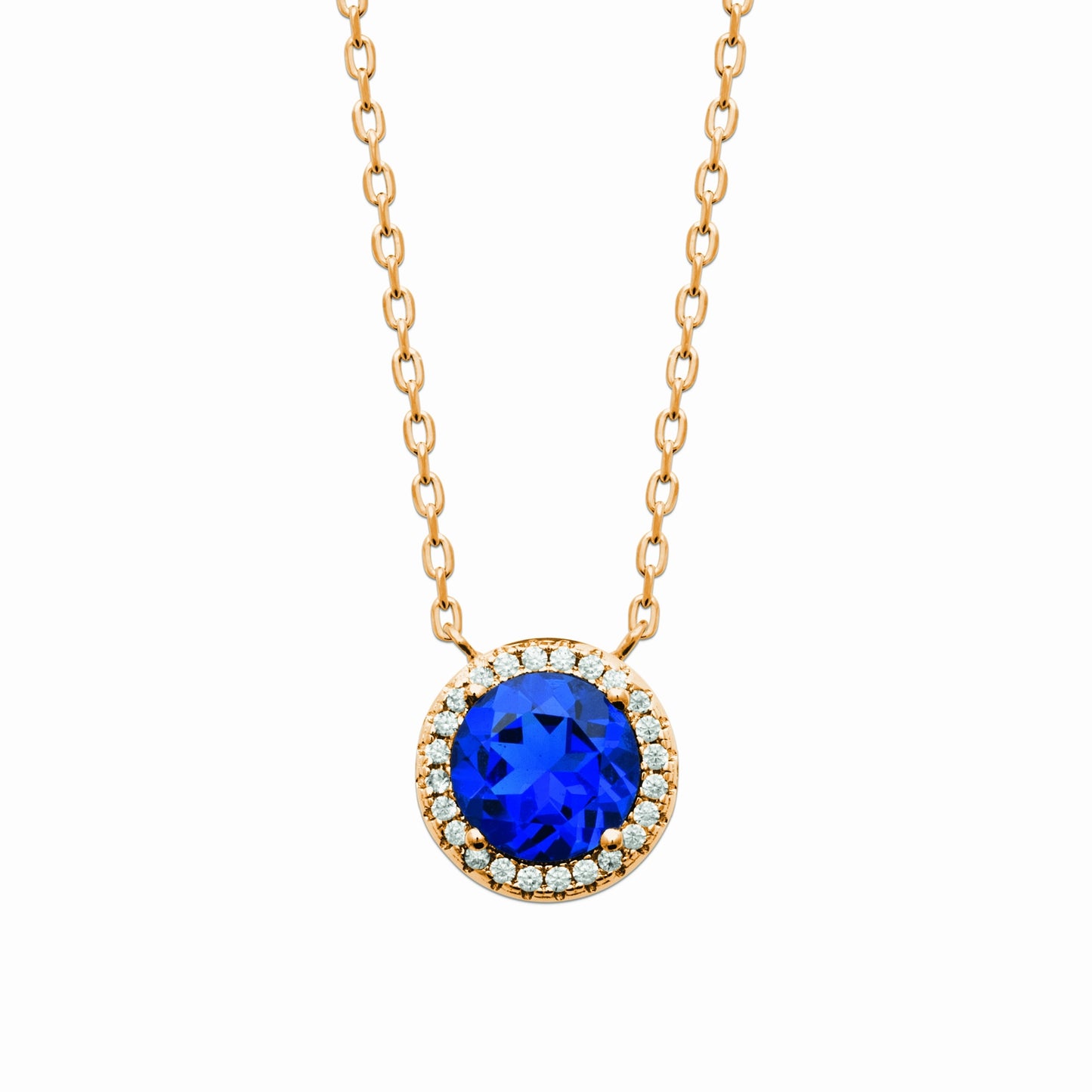Collier plaqué or et zirconium